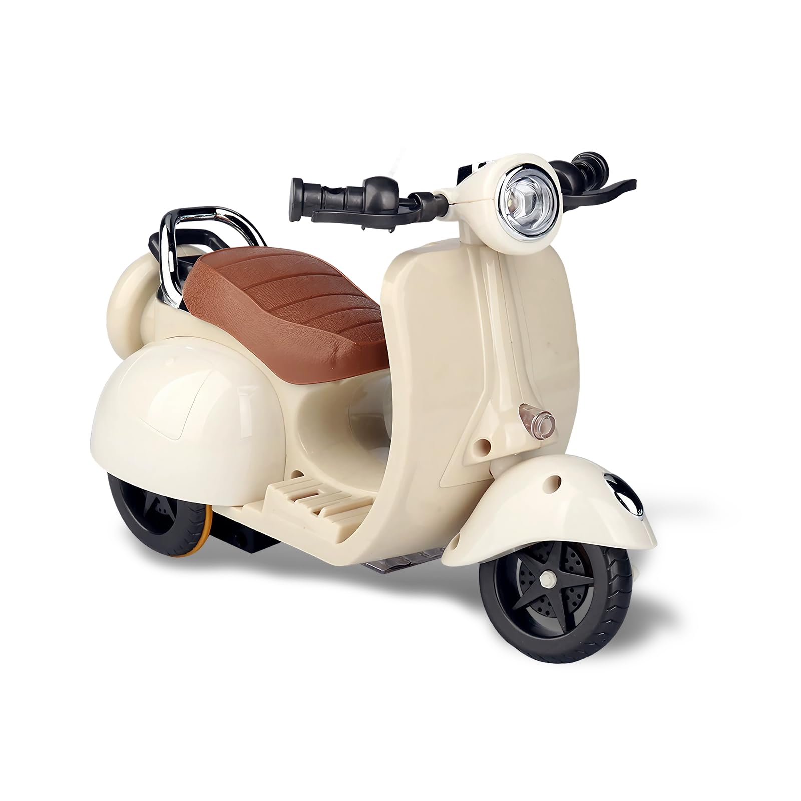 Mini Electric Doll Scooter Vehicles Toy Motorcycle Scooter Toy Funny Doll Accessory with Music & Lights Cute Plastic Toys Ornaments Gifts for Boys and Girls