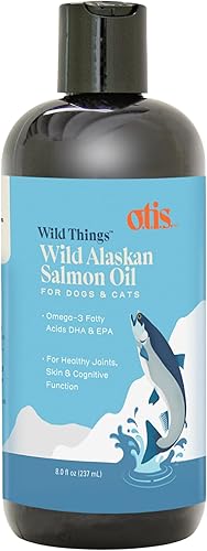 Aceite de salmón Omega 3 para mascotas, DHA y EPA Wild Alaskan sostenible para perros y gatos OTIS Healthy Dog Treats 8 oz y 16 oz (8 oz)