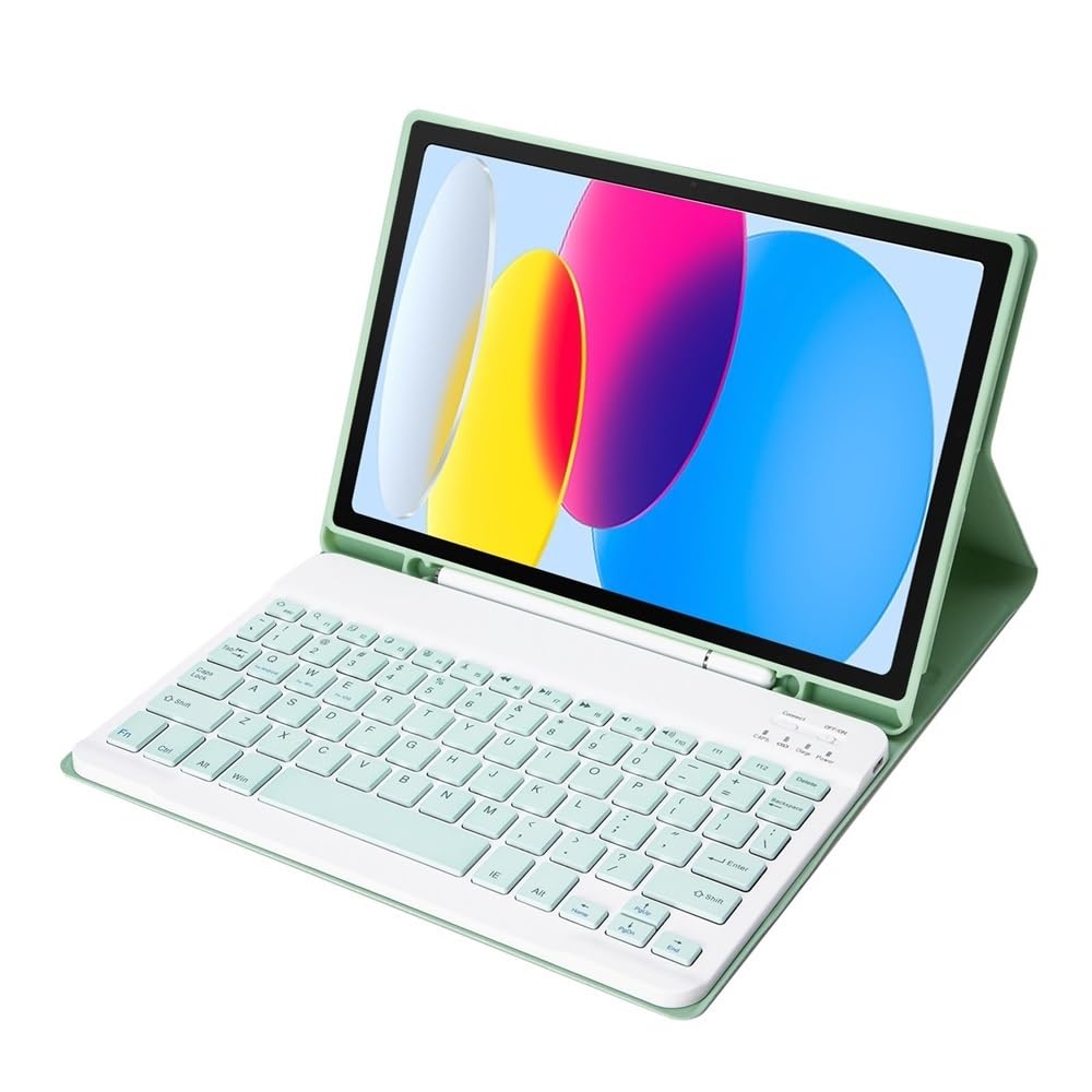 JiuRui Tablettes Accessoires, Clavier détachable, étui de Protection en Cuir Compatible avec iPad Pro 11 Pouces 2024(Rose)