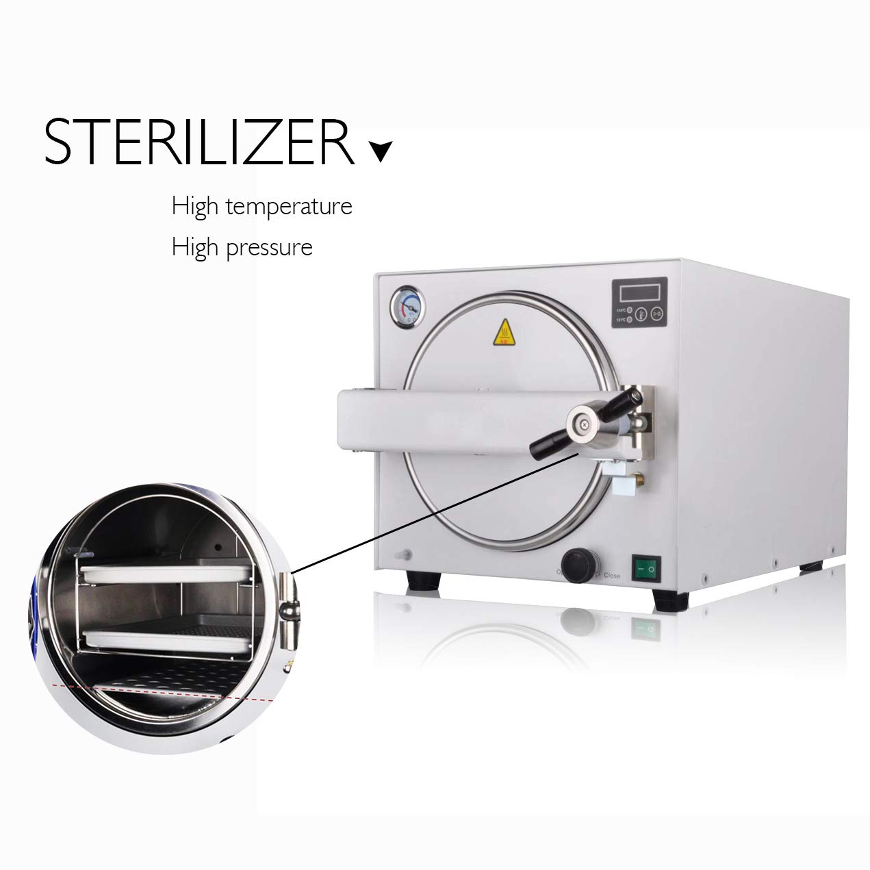 Steam Sterilizer 18L Autoclave 4.76 Gal High Pressure Temperature Class N Lab Equipment
