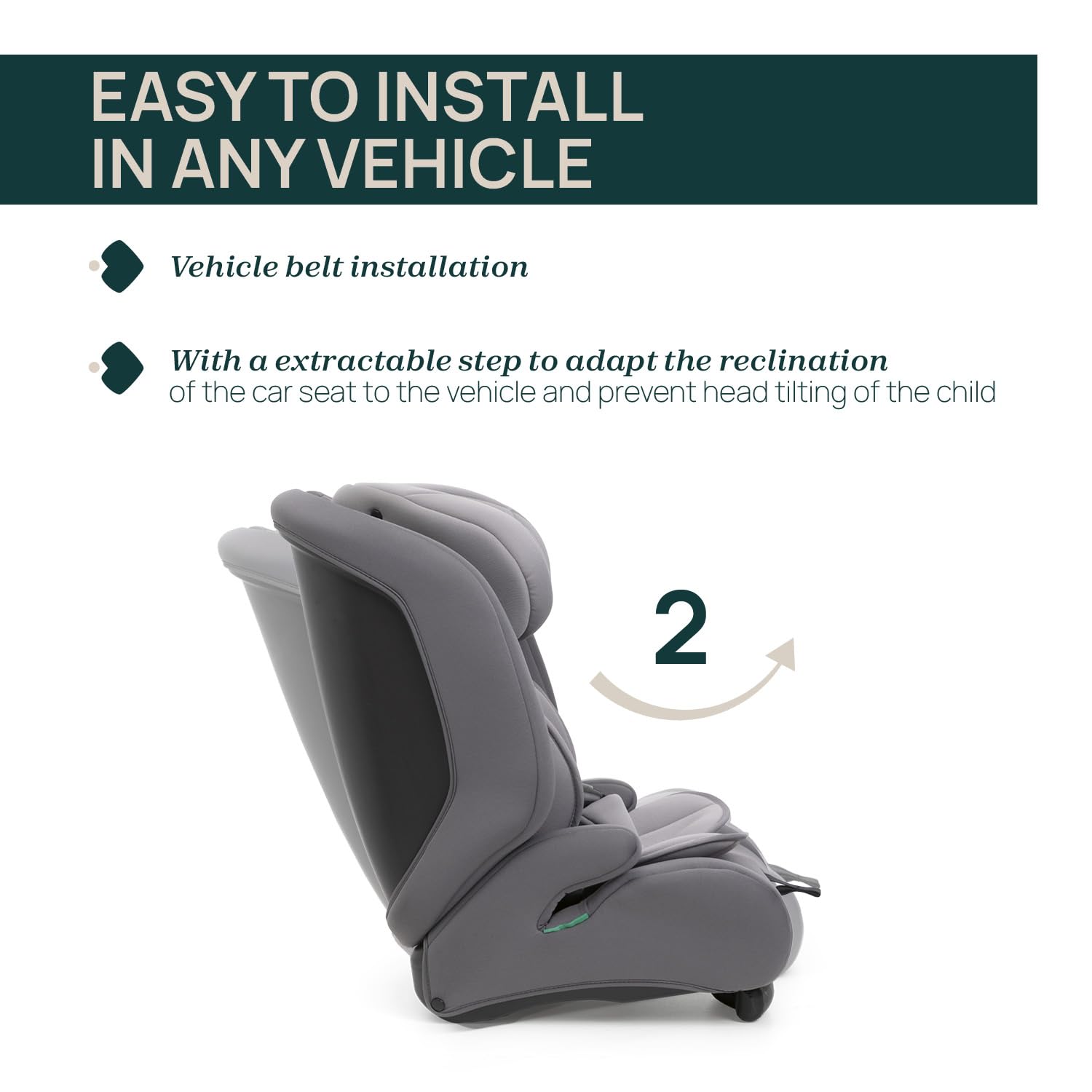 Chicco Gro Up i-Size, silla de coche para niños de 15 meses a 12 años (76-150 cm), ligera, pesa solo 5 kg, reposacabezas ajustable, con reductor, instalación con el cinturón de seguridad del coche.