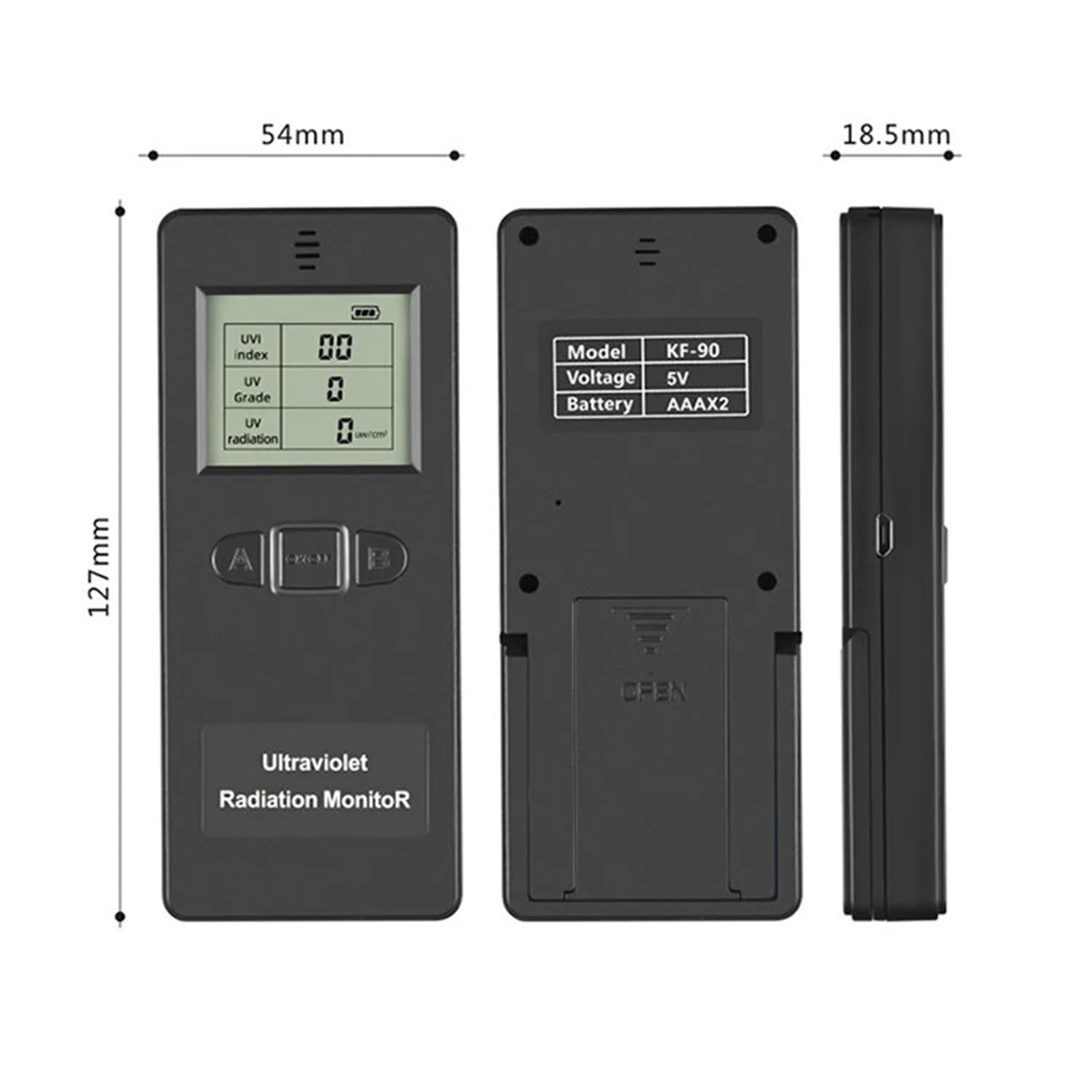 Radiación UV medible de luz solar y luz de lámpara, Detector de radiación ultravioleta portátil, medidor for exteriores e interiores