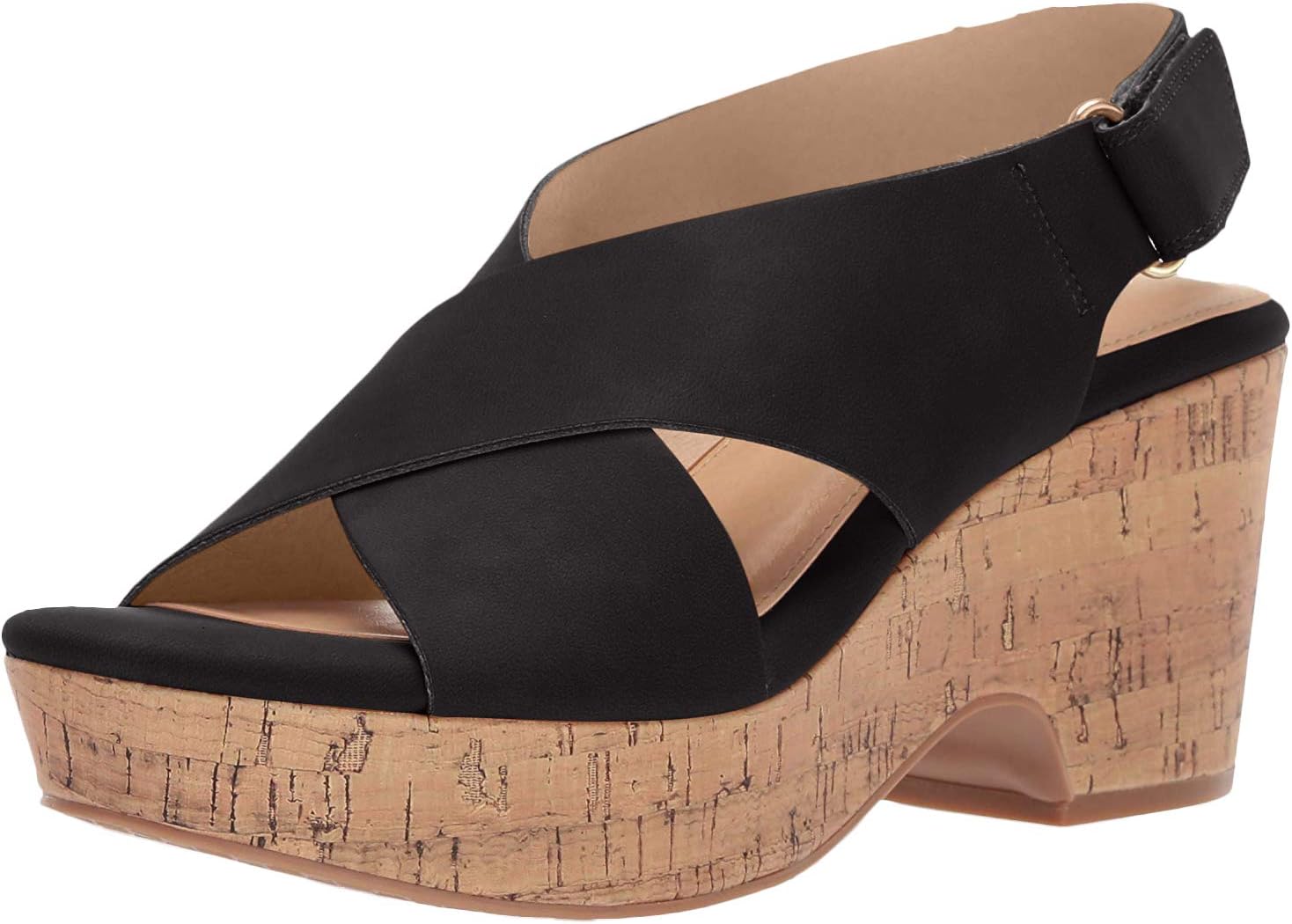 CL by Chinese Laundry Women's Chosen Wedge Sandal, Black Nubuck, 6 M US