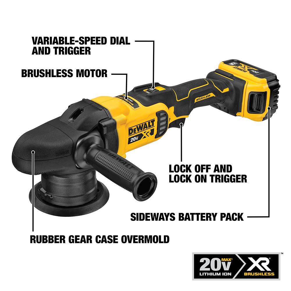 DEWALT DCM848P2 20V MAX XR Cordless Polisher Kit DEWALT DCM848P2 20V MAX XR Cordless Polisher Kit