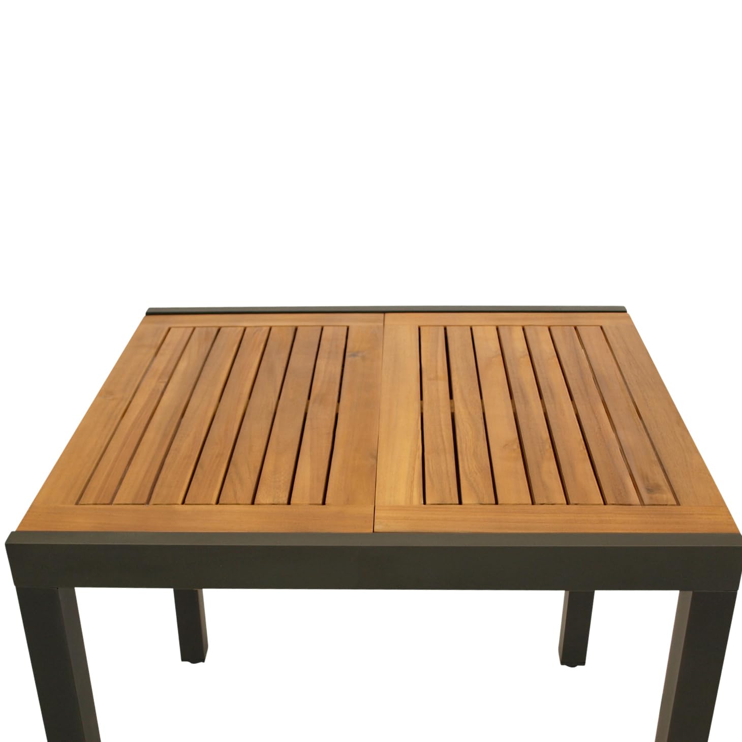 DEGAMO Gartentisch Balkontisch Vicenza aus Akazienholz und Aluminium, Ausziehbar 80/120x70cm, Anthrazit, FSC-Zertifiziert