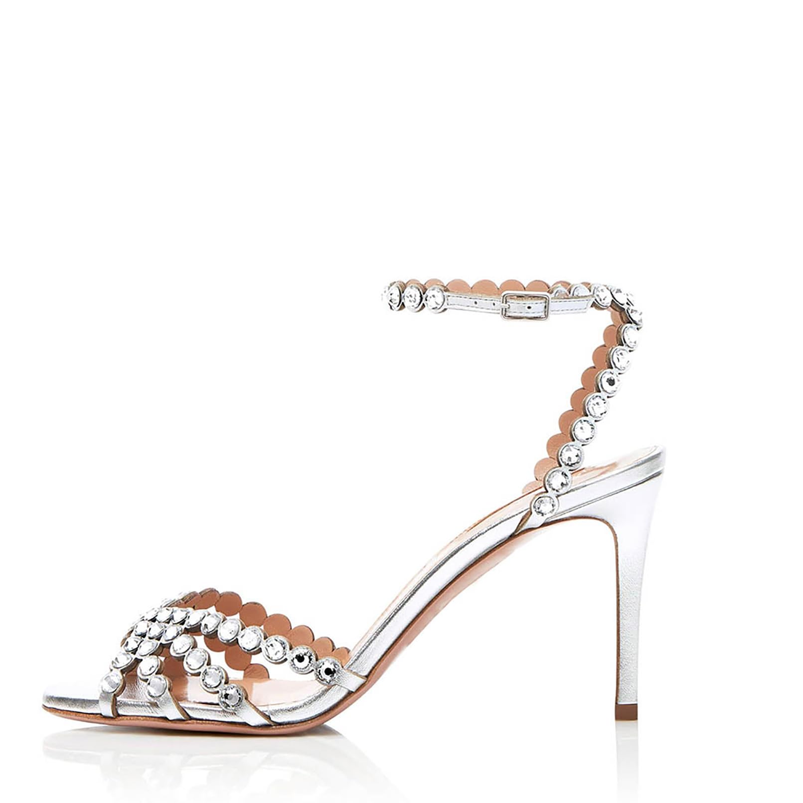 Genérico Mujer Tacón Alto Zapatos De Boda con Tiras Tacón De Aguja Zapatos De Fiesta O Baile Puntera Abierta Descubierto Sandalias De Verano con Strass