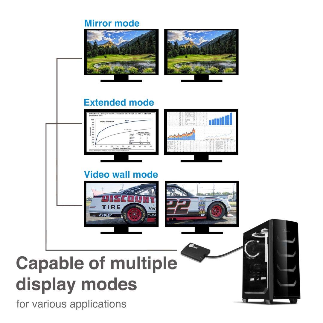 SIIG Mini DisplayPort 1.2 a 2 porte DisplayPort MST Hub Video Splitter, non per HDMI, DisplayPort Daisy Chain Monitor, non per MacOS, conforme TAA (CE-DP0J11-S1)