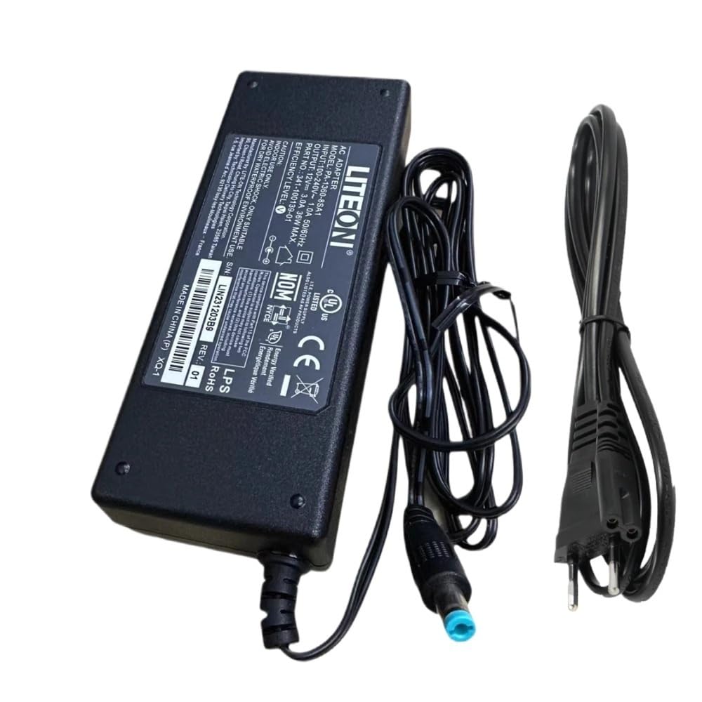 TNNBNT FOR LITEON 12V 3A 36W Adapter Charger PA-1360-5M02 PA-1360-8SA1 Power Supply 5.5 * 2.1mm With AC Cable Genuine(EU CABLE)
