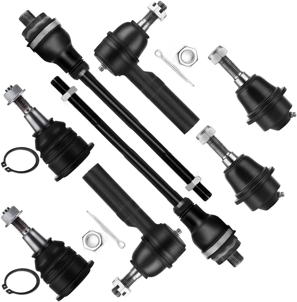 SCITOO 8pcs Front Inner Outer Tie Rod Ball Joint fit for Chevy Silverado 2500 HD Silverado 3500 HD Silverado 1500 HD Suburban 2500 Avalanche 2500 for GMC Sierra 2500 HD 3500 HD 1500 HD Yukon 2500 H2