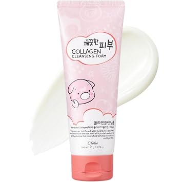 esfolio Collagen Cleansing Foam Hydrating Face Wash for Deep Cleansing&Nourishing Skin Korean Skincare All Skin Types Gentle Foaming Facial Cleanser with Centella&Milk Protein (5.29 OZ-150ML)