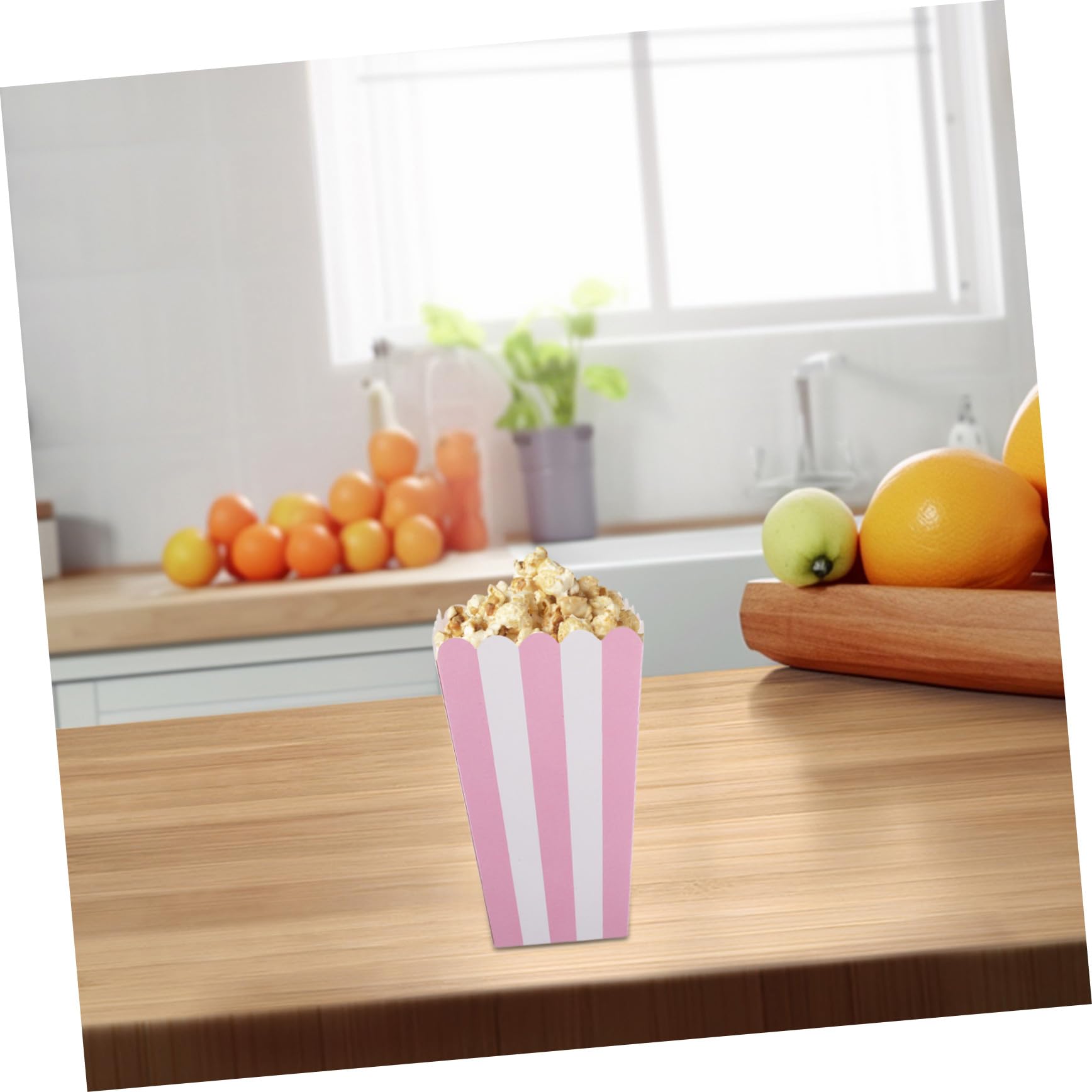 OUNONA 100piezas Cubo de Palomitas de Maíz Rayas Caja de Palomitas de Maíz de Papel Resistente al Aceite Cajas para Noches de Cine Fiestas y Celebraciones de Cumpleaños