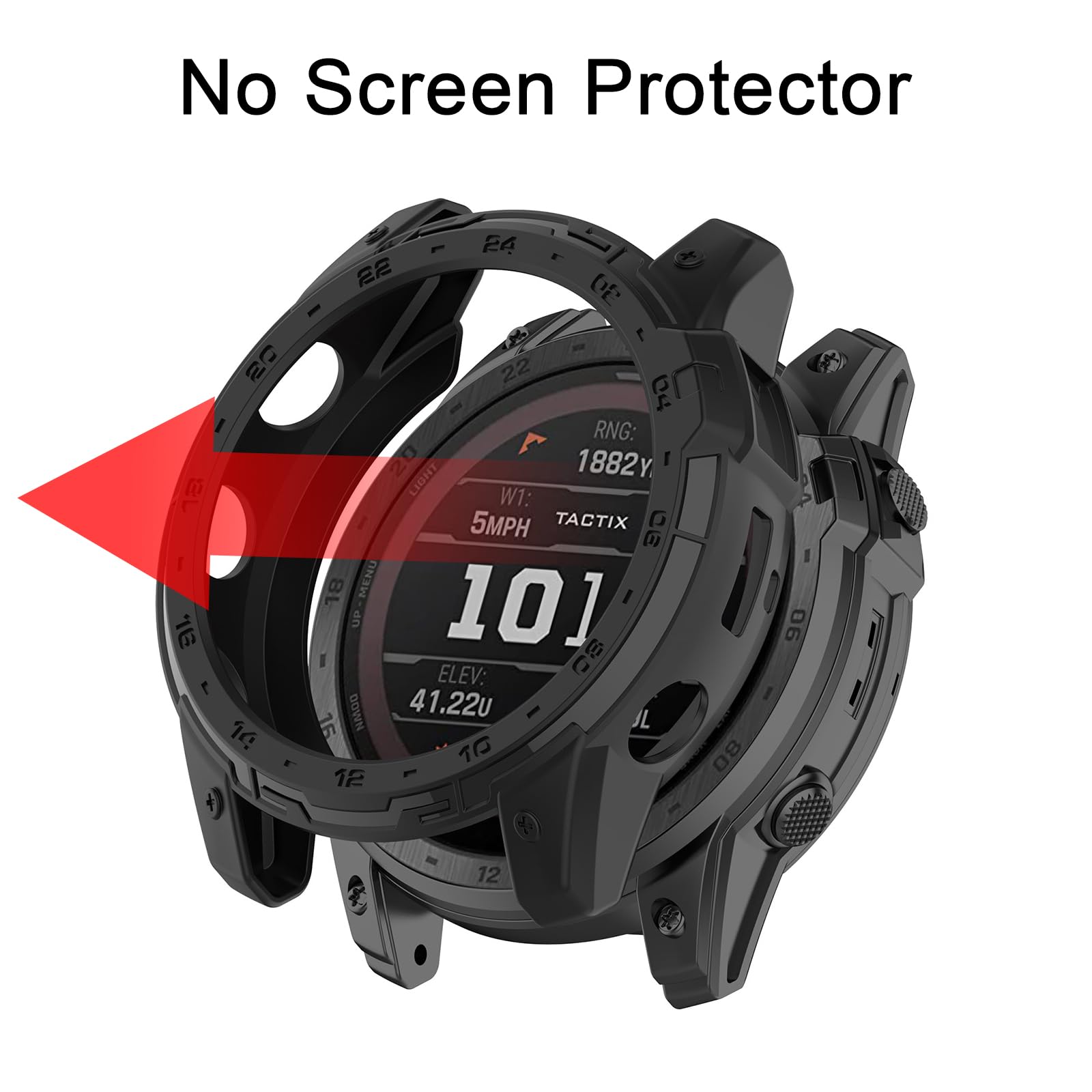 Pokrowiec do zegarka Garmin tactix 7 AMOLED, ultracienki pokrowiec, etui, antyrysowny, lekki pokrowiec TPU, ochraniacz, etui na Garmin tactix 7 AMOLED Smartwatch na zewnątrz (czarny)
