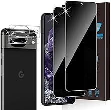 Aerku Verre Trempé Anti-espion pour Google Pixel 8, 2pcs Film Protection écran de Confidentialité et 2pcs Caméra Arrière Protecteur, [9H Dureté][Anti-Spy] Anti-Rayures Privacy Film