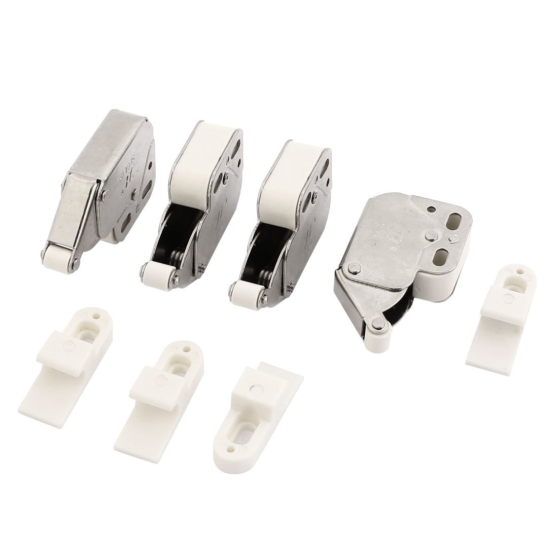 Uxcell Silver,White Sourcing Map 4 Pcs Press Open Door Catch Tip Touch Push Latch For Cabinet Kitchen