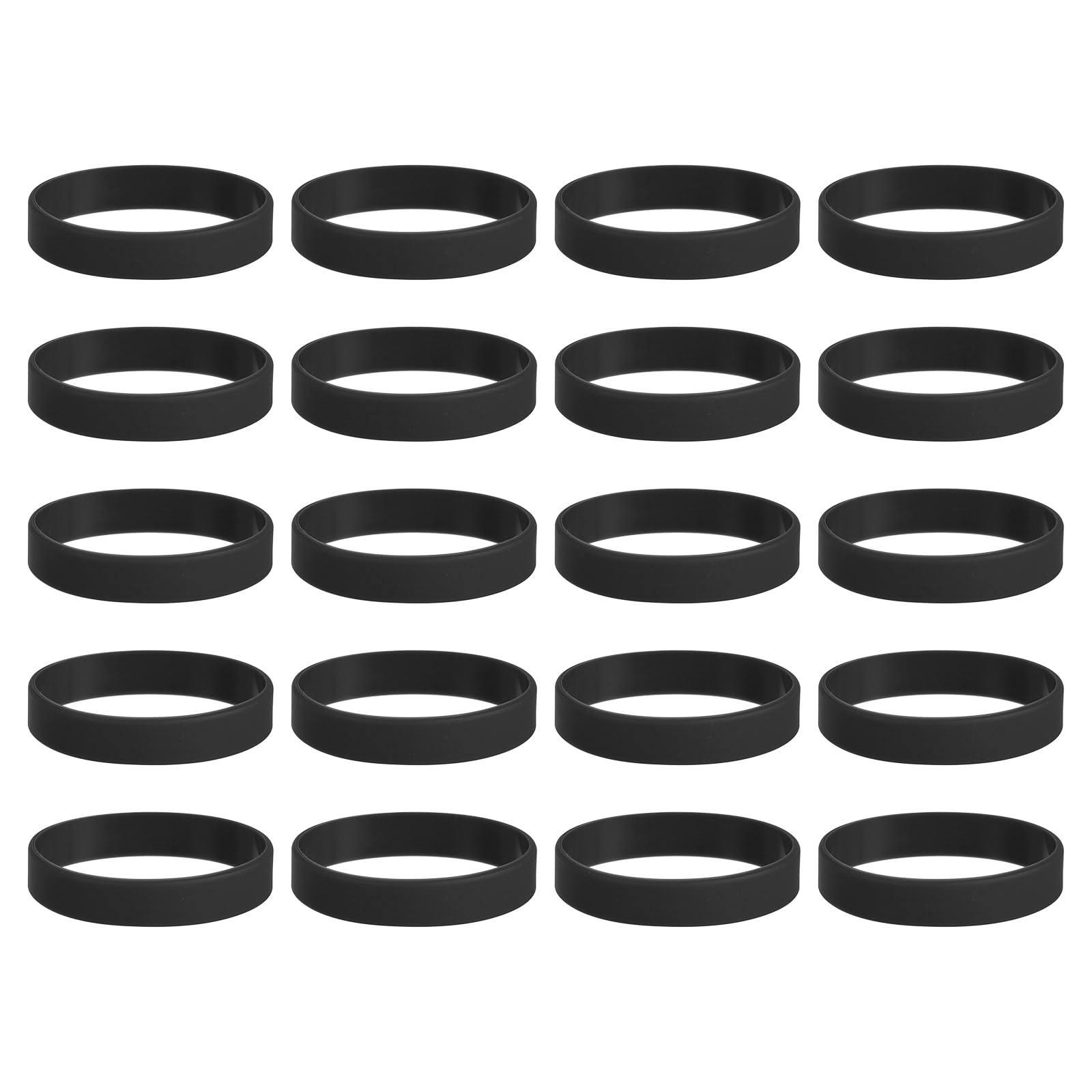 sourcing map 30Pcs Silicone Rubber Bands Non-slip 3.54 Inch Flat Elastic Rubber Wrapping Bands for Books, Traps, Art, Wrapping Paper, Cord Wraps, Black