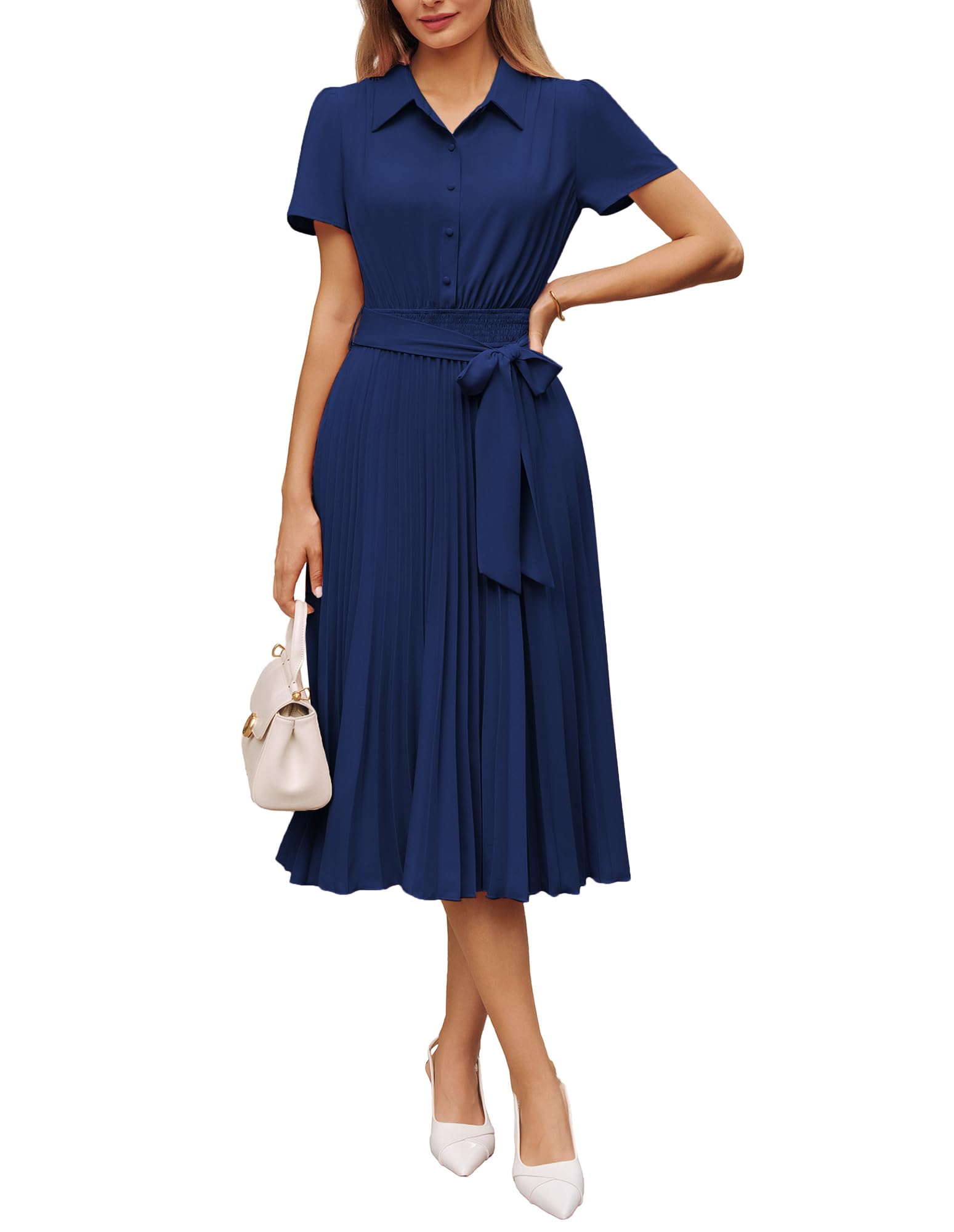 GRACE KARIN Button Shirt A-Line Dress