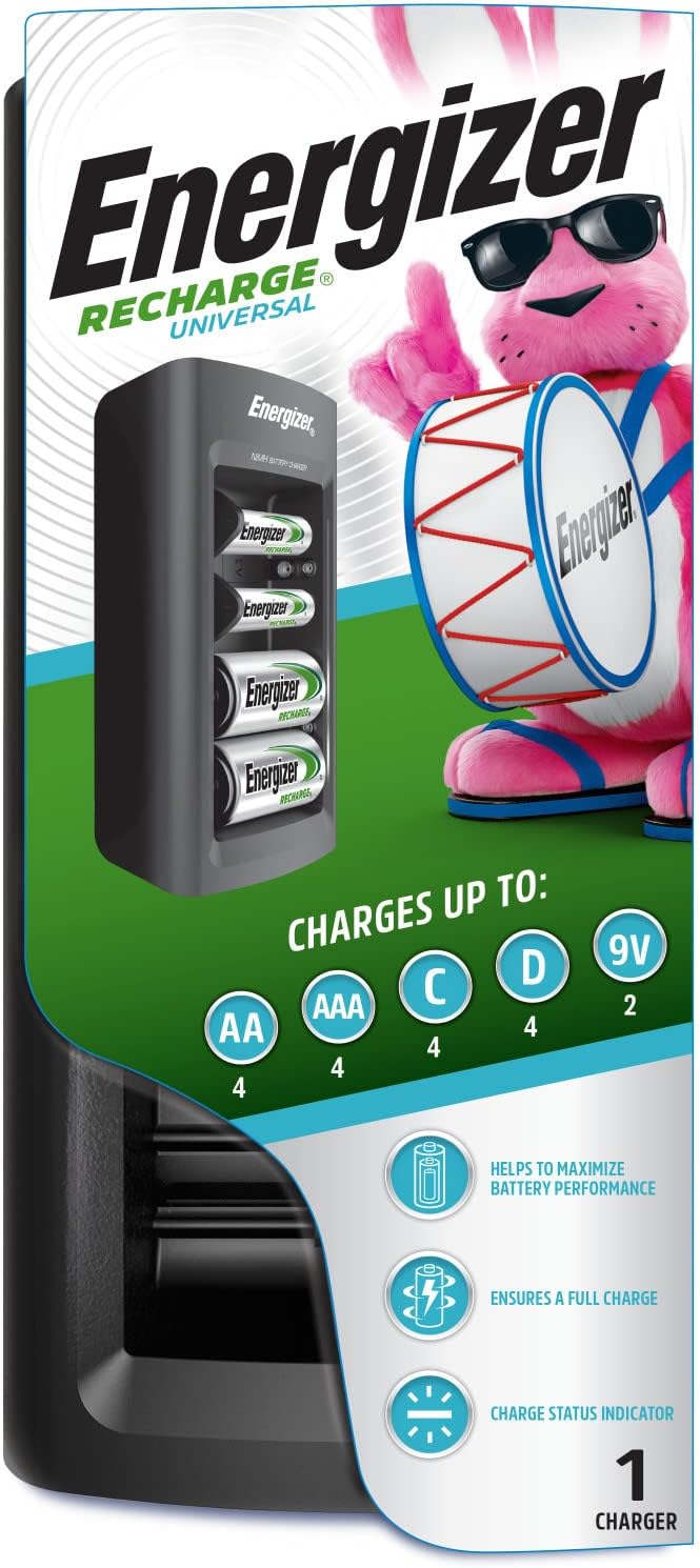Recharge Universal Charger charges 8 AA/AAA, 4 C/D or 1 9V NiMH Batteries