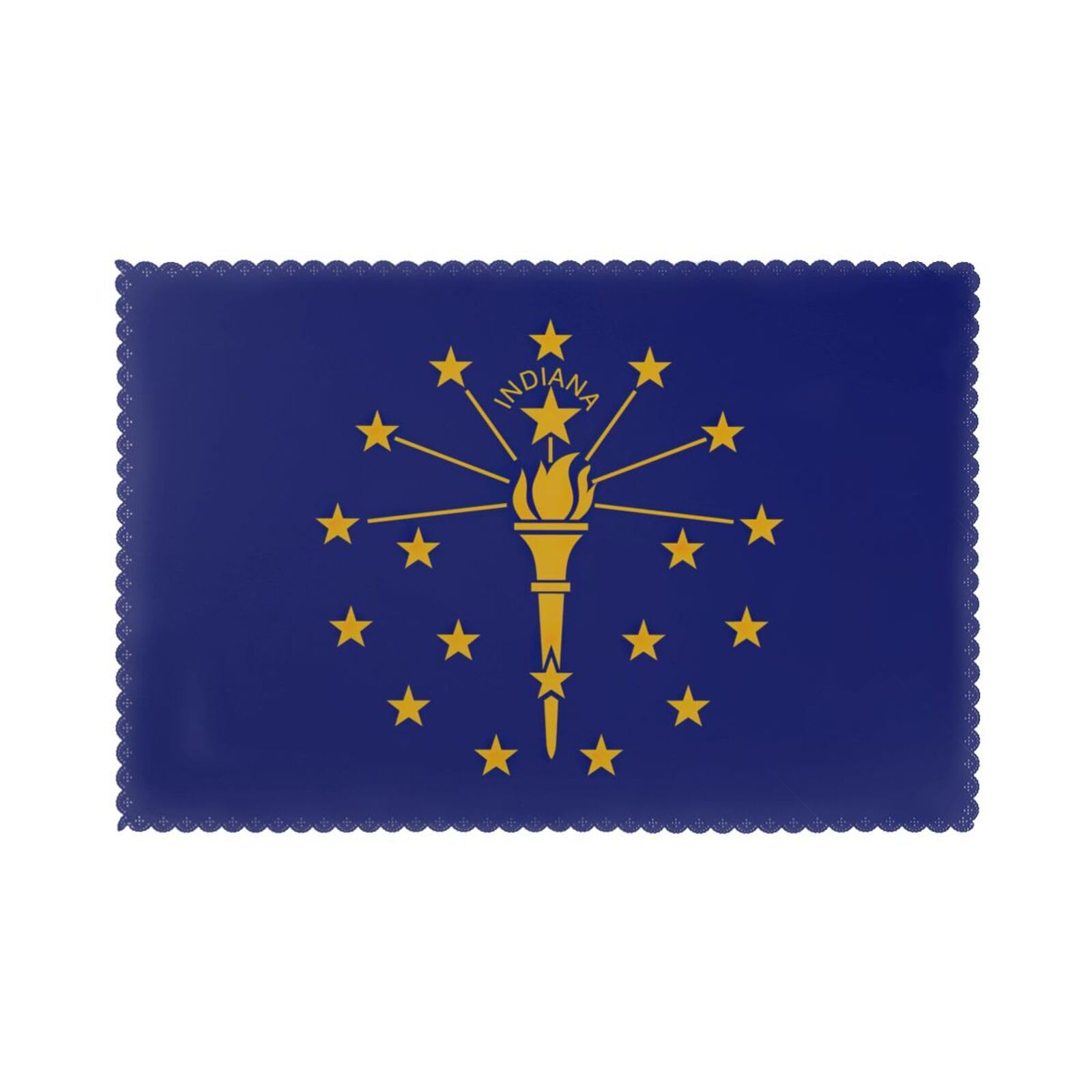 Indiana State Flag Print Placemats for Dining Table Set of 6 12x18 Inch Table Mats for Party Kitchen Dining.