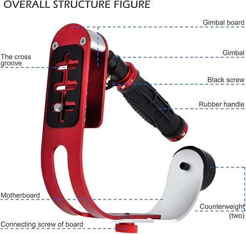 Miniatura 2 de AFUNTA Estabilizador de cámara réflex digital de mano profesional, compatible con GoPro, cañón, Nikon, Sony, videocámara DV, teléfono inteligente de