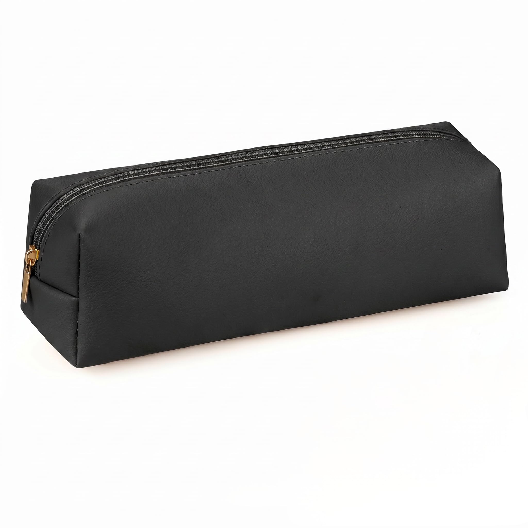 ZJEEACO Black Pencil Case, PU Leather School Supplies for Boys, Durable Lightweight Easy to Carry Spacious Capacity, Idea for Back to School Daily Classroom Use, Fit for Kids Students