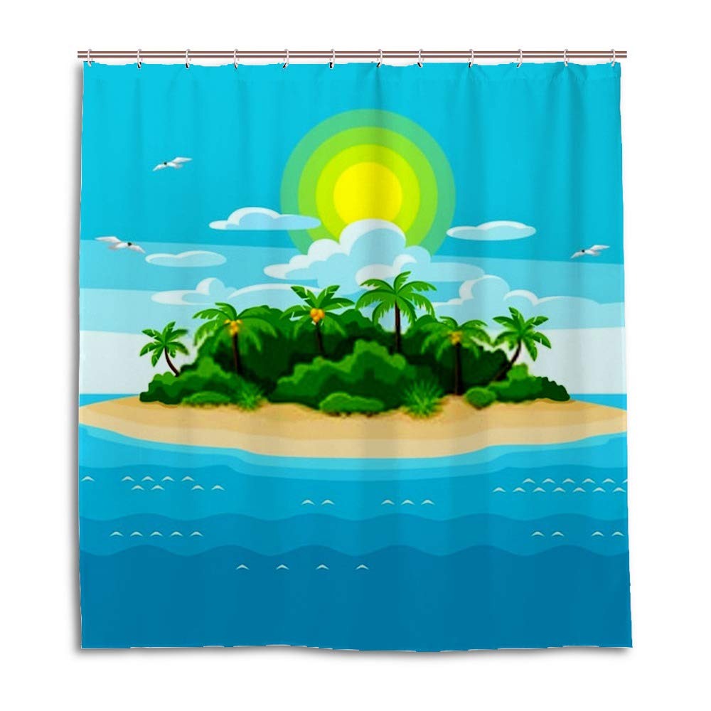 Rideau de douche en polyester CHEHONG imperméable 66x72 inch avec crochets