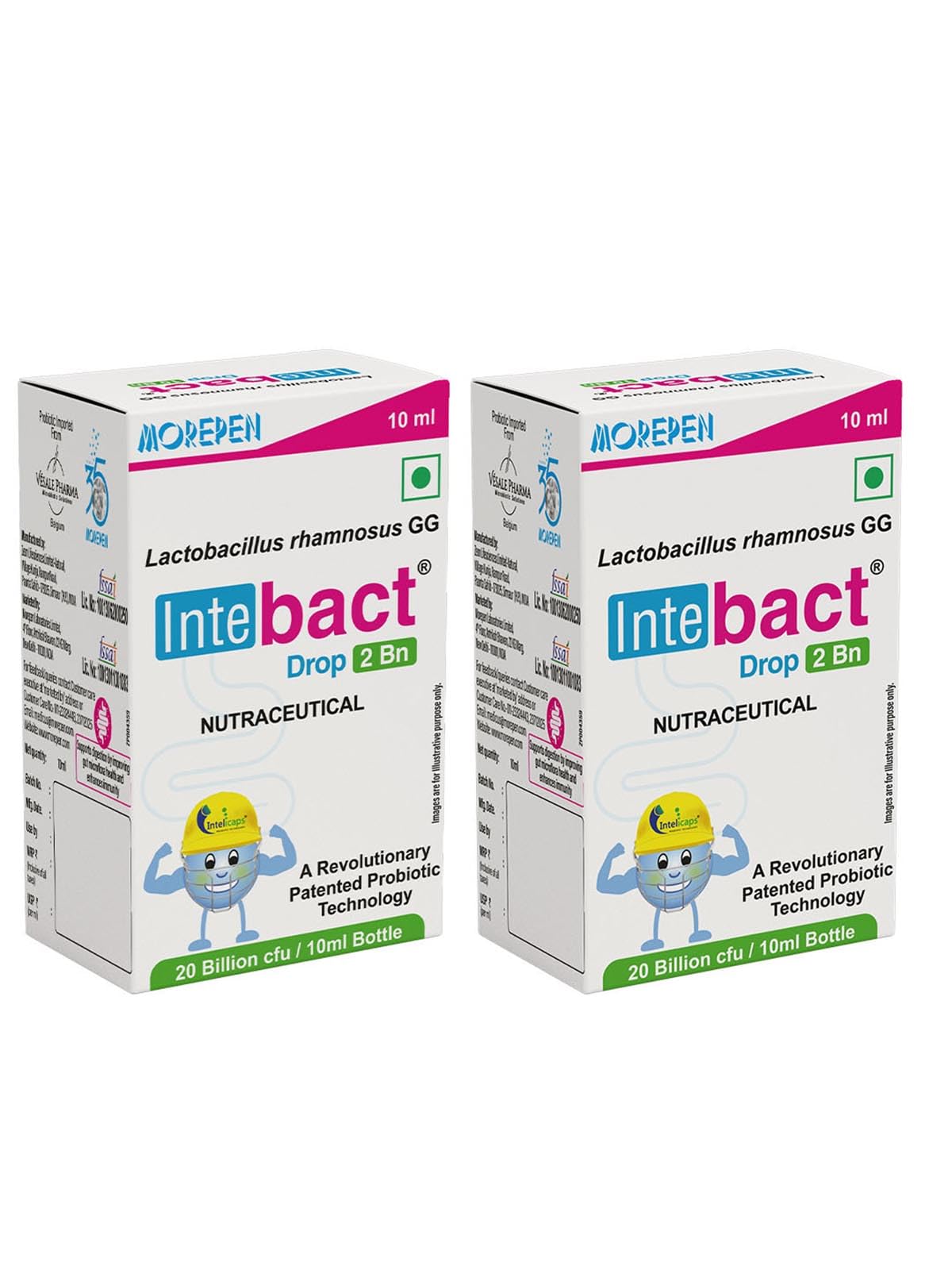 Dr.Morepen INTEBACT DROPS 2BN | Probiotics for Gut Health & Immunity Booster for Kids | 10ML