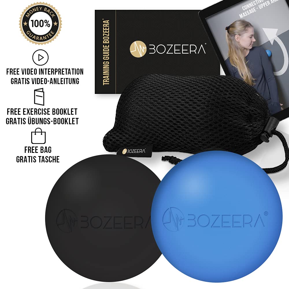 [Lacrosse Ball Masaż – zestaw 2 piłek do masażu] Lacrosse zestaw piłek do masażu – zestaw gumowych piłek do masażu powięzi – 2 x piłka Lacross Ball 6 cm wraz z instrukcją wideo (może nie być dostępna