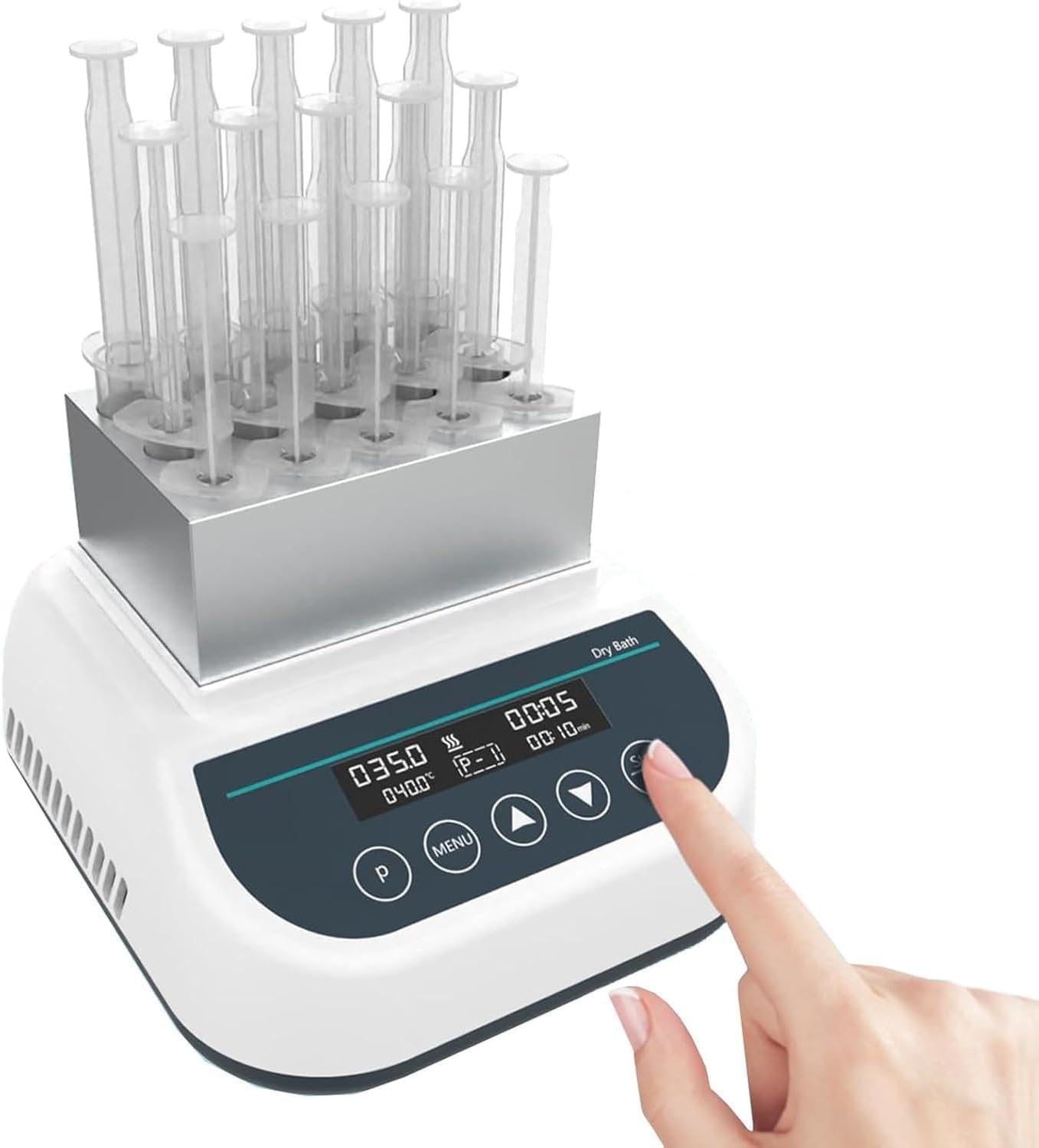 Gel Heating/Cooling Machine, PRP PPP Plasma Gel Maker, 15 Holes Lab Metal Dry Bath, for 5/10/15ml Syringes, Protein and Gel Preparation Device, for Research Institute, Beauty Salon