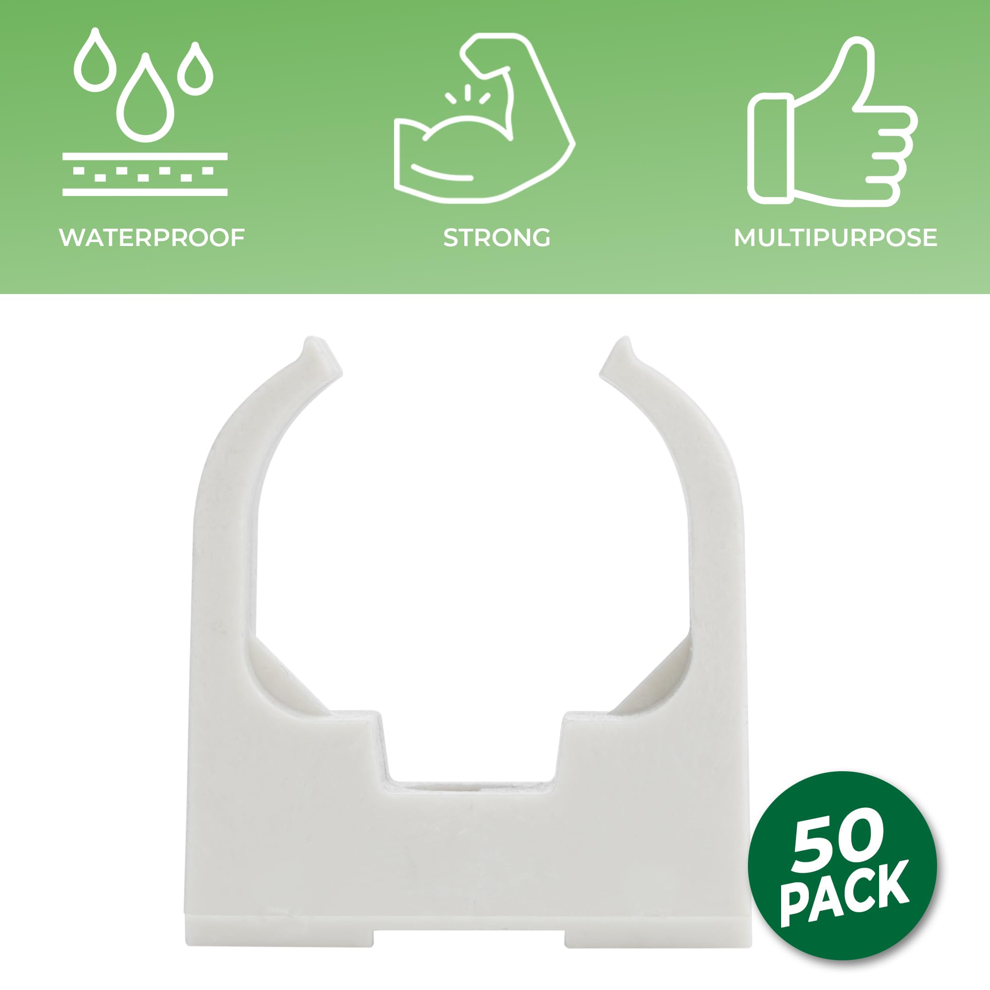 Boltza® Saddle Cable Clips for 16mm Conduit - Black or White - Screw Mount - Pack of 10 or 50 (50, White) - Image 4