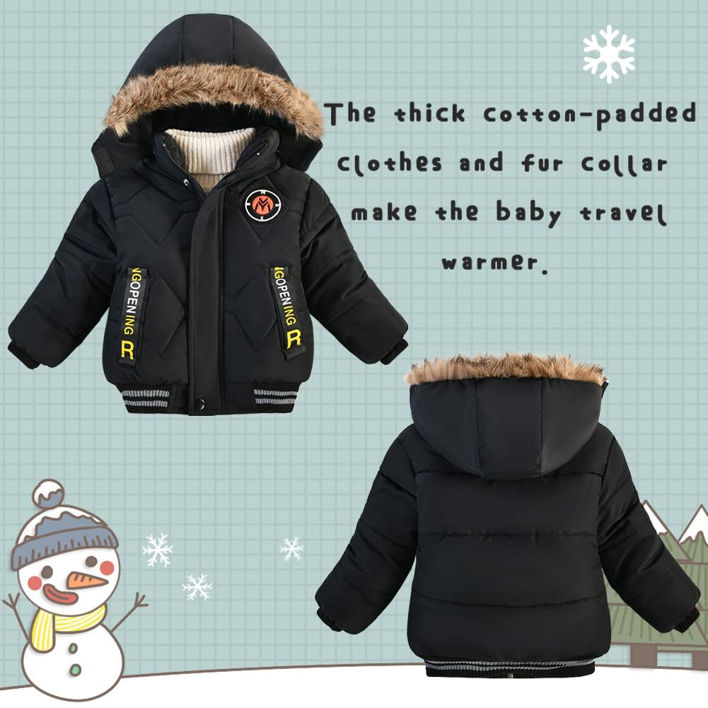 Kinder Winterjacke Jungen, Mädchen Steppjacke mit Abnehmbar Kapuze Warm Verdicken Wintermantel