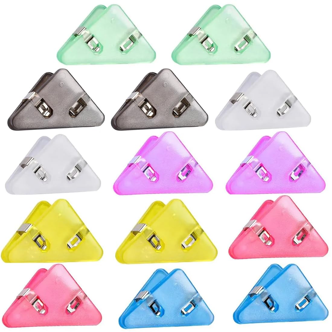 Graffette Triangolari Colorate Mipcase 22mm – 100 Pezzi In Plastica, Multiuso Per Ufficio – Per Documenti, Biglietti Da Visita E Foto – Colore Casuale