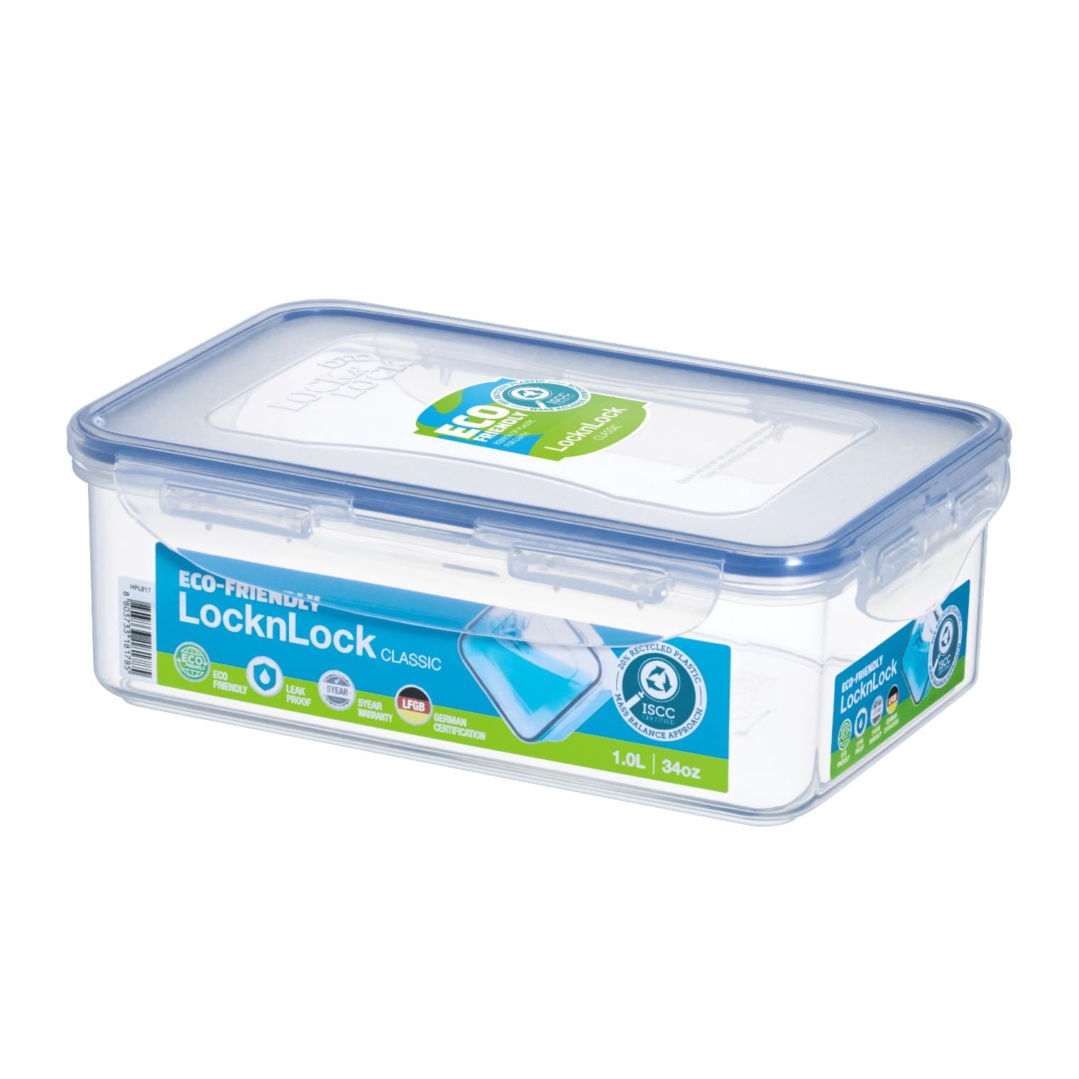 Food Container, Clear, 1 Litre, Hpl817