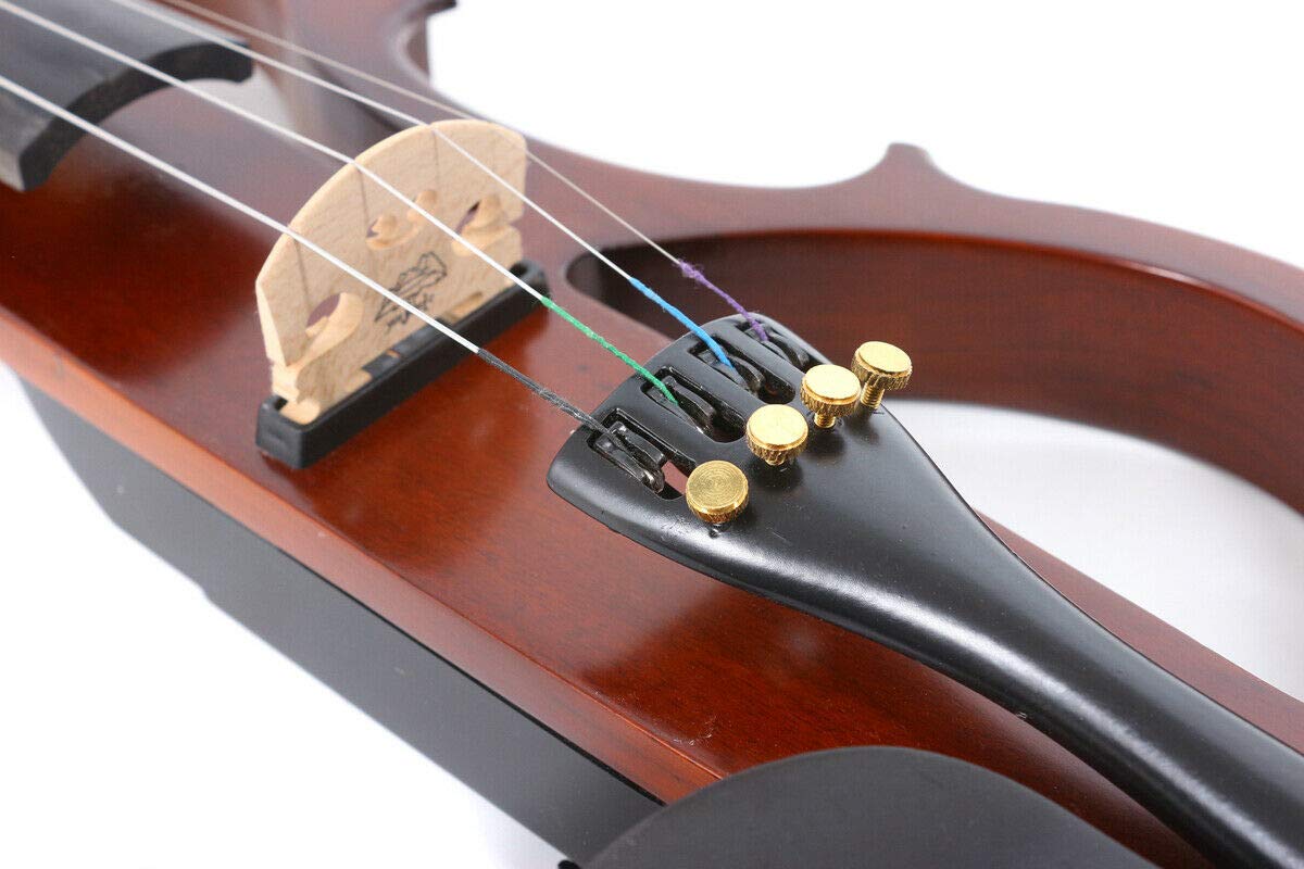 Yinfente 4/4 violino rosso scuro violino elettrico silenzioso in legno massiccio, suono potente amplificatore Violin case Bow Full size 4/4 Infradito colorati estivi, con finte perline