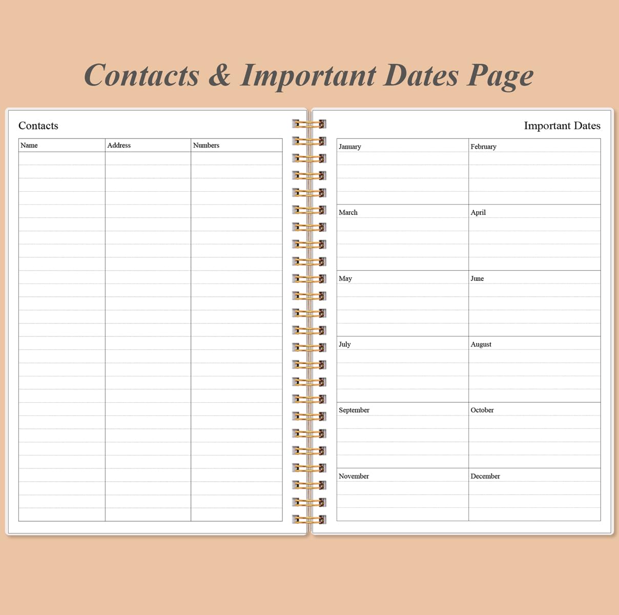 Daily Planner Undated, A5 To Do List Notebook Hourly Schedules, Spiral Appointment Planner for Women and Men PVC Hardcover - Image 4