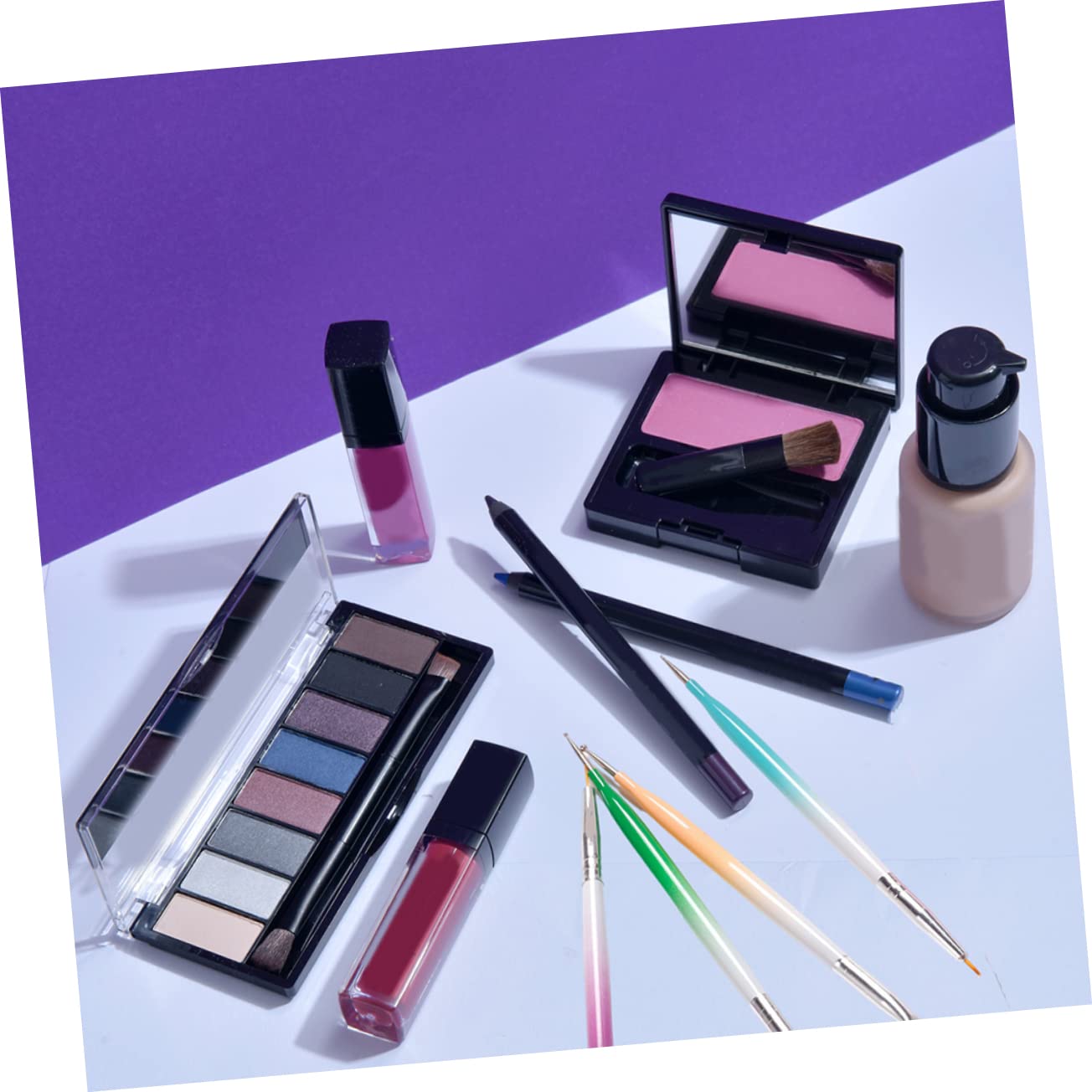 FOMIYES 1 Set Double Head Nail Brush Portable Nail Art Tools Durable and Elegant for Home and Salon Use