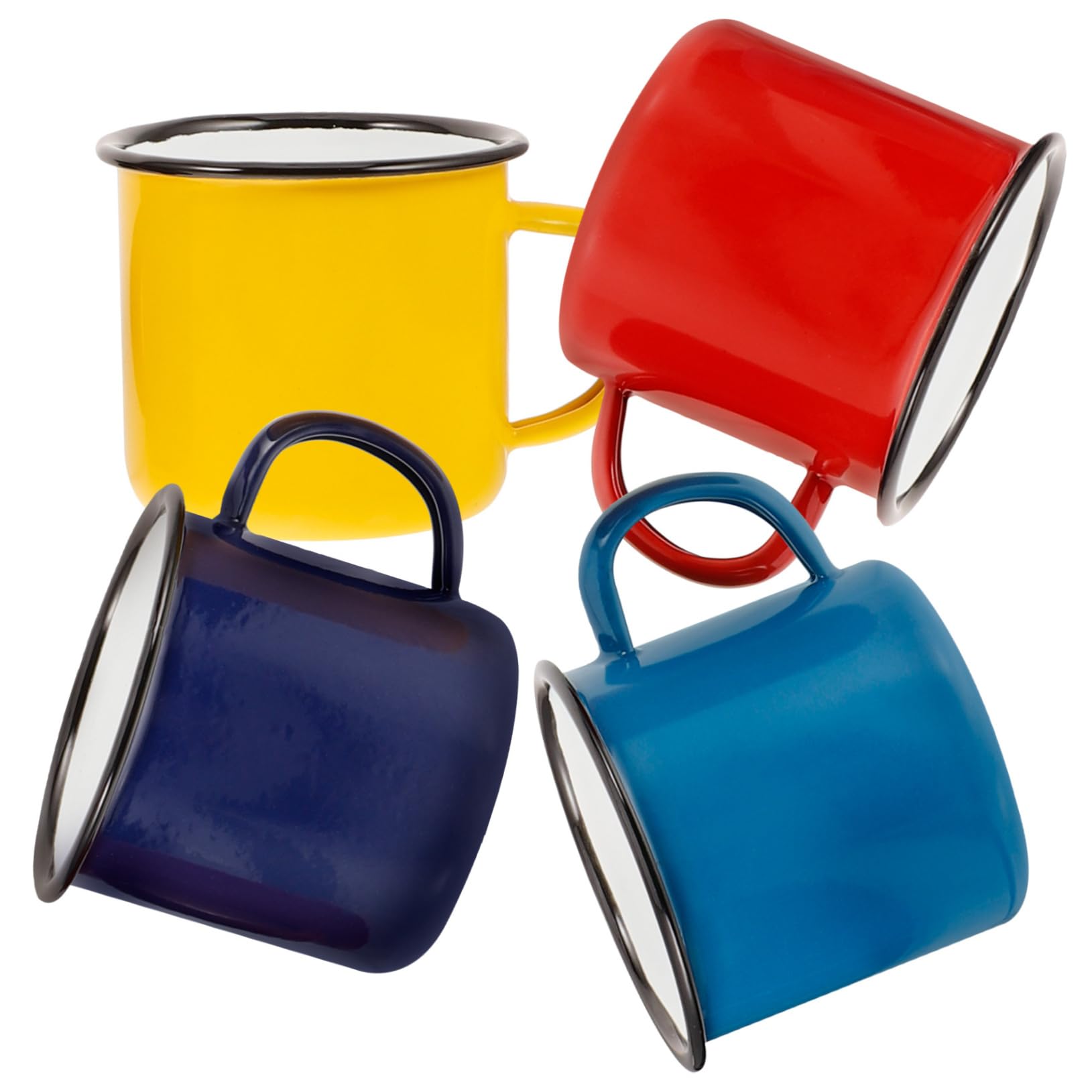 4stücke Emaille Tassen Camping Geschirr Emaille Becher Kaffee Teebecher Retro Haushaltsbecher