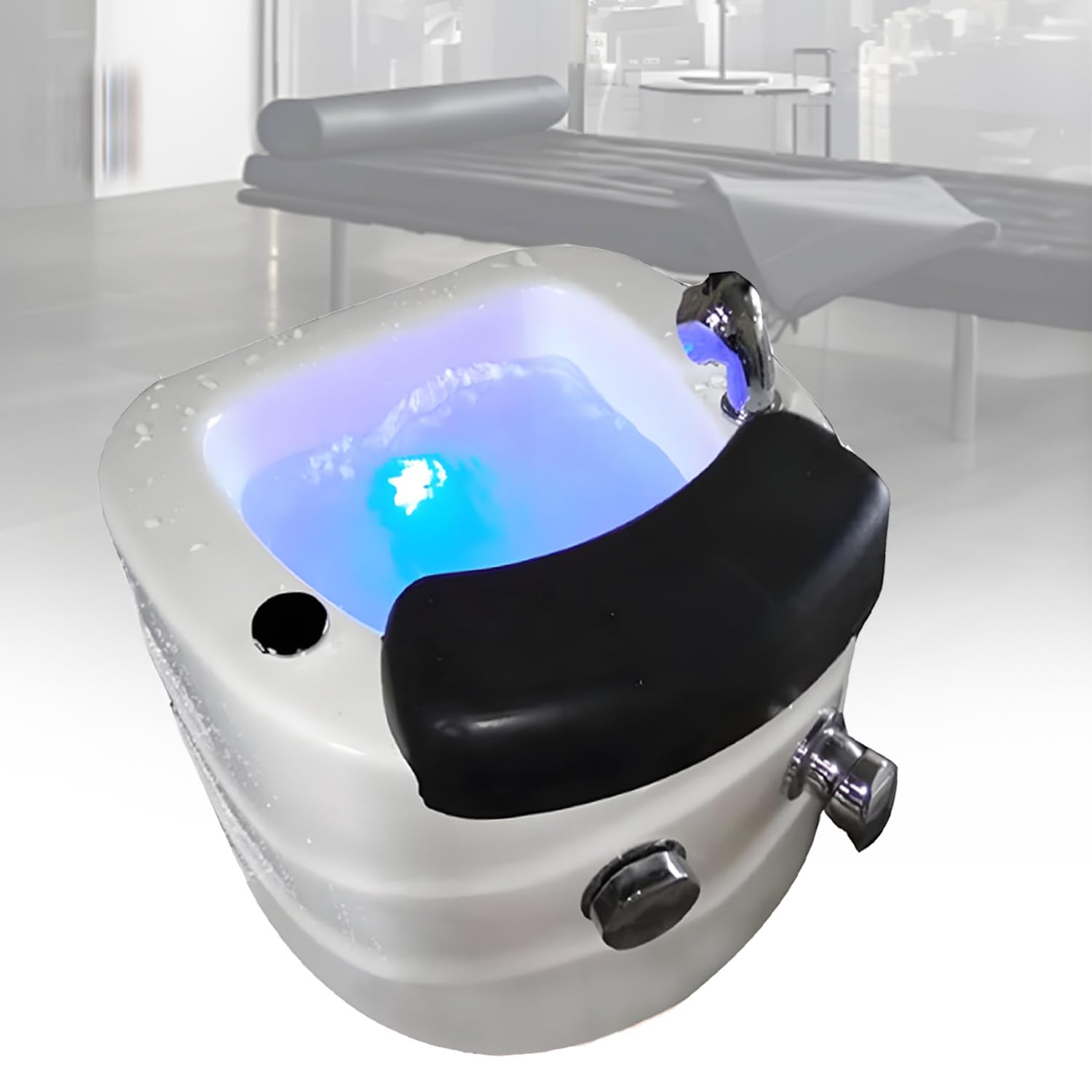Pediluvio in Acrilico,Vasca Idromassaggio a Pavimento,Pedicure Spa per Piedi,Con Poggiapiedi per Pedicure,Antistress per Piedi Stanchi E Affaticati,Per Trattamenti Spa Domestici,A