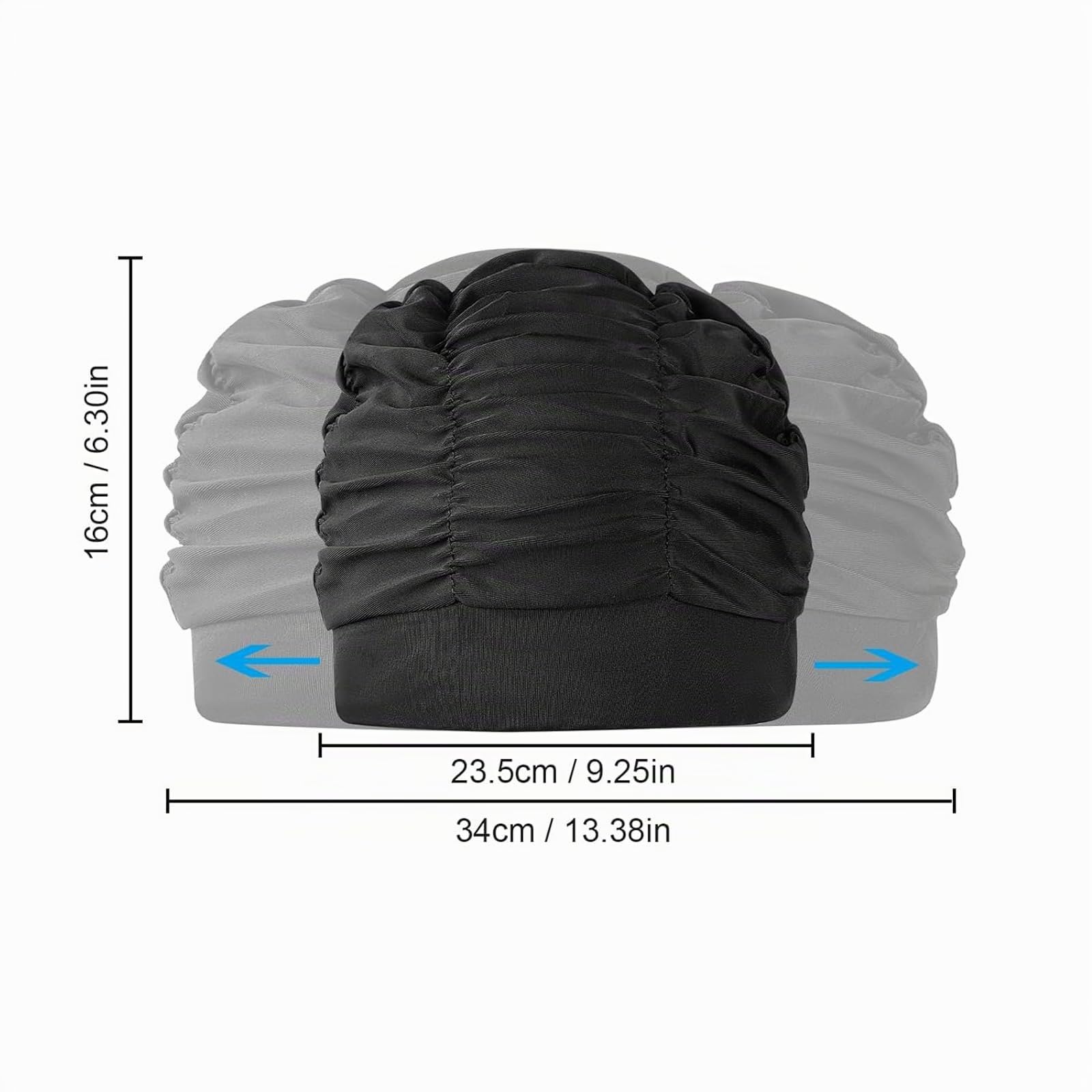 Cuffia da nuoto da donna, 2 pezzi, in tessuto elastico in poliestere, traspirante, per donne e capelli spessi, estivi, piscina coperta, spiaggia, vacanze