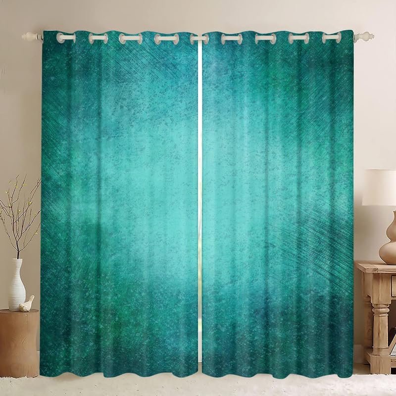 CLOXKS Cortinas opacas azules para dormitorio y sala de estar, juego de 2 paneles, cortinas y cortinas vintage, 54 pulgadas de largo, bloqueo de