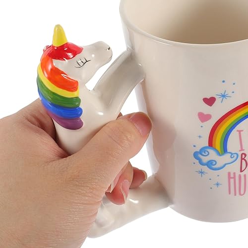 Miniatura 7 de Hemoton Taza de café de unicornio 3D, 12 onzas/11.8 fl oz, linda taza de cerámica de unicornio para adultos (I dont)