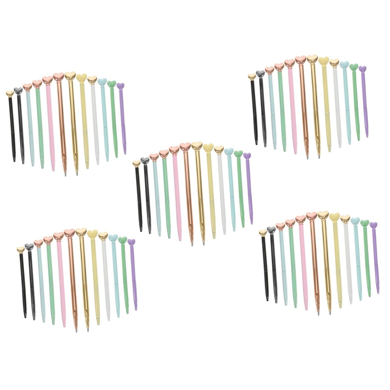 Lurrose 60 Piezas De Amor Bolígrafo De Metal Bolígrafo De Tinta De Uso Diario s De Corazón s Interesante Rodante Ergonómico Lindos s