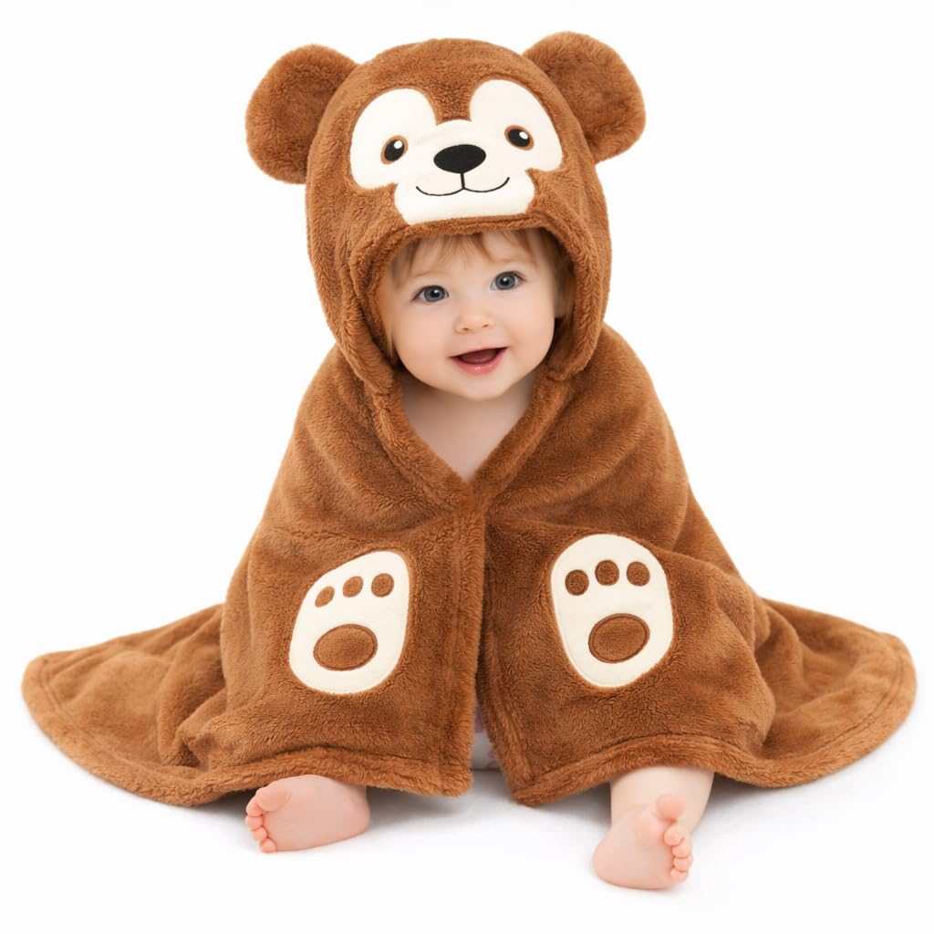 First Kick Fleece New Born Baby Blanket Pack of Super Soft Bathrobe Baby Wrapper Cum Baby Bath Towel For Baby Boys, Baby Girls, Babies (80Cm X 80Cm, 0-6 Months) Lightweight, Brown-image-26
