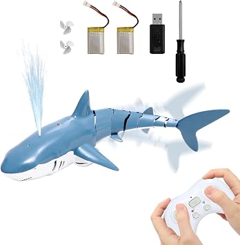 2.4 GHz Shark Remote Control Boats with Spray Water,Shark Toy for Kids 6+