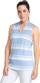 Womens Cloudspun Valley Stripe Sleeveless Polo