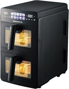 Melchioni Family Friggitrice ad Aria Giulia 10L Doppio Cassetto Potente e Versatile 2.600W alimentazione 220-240V