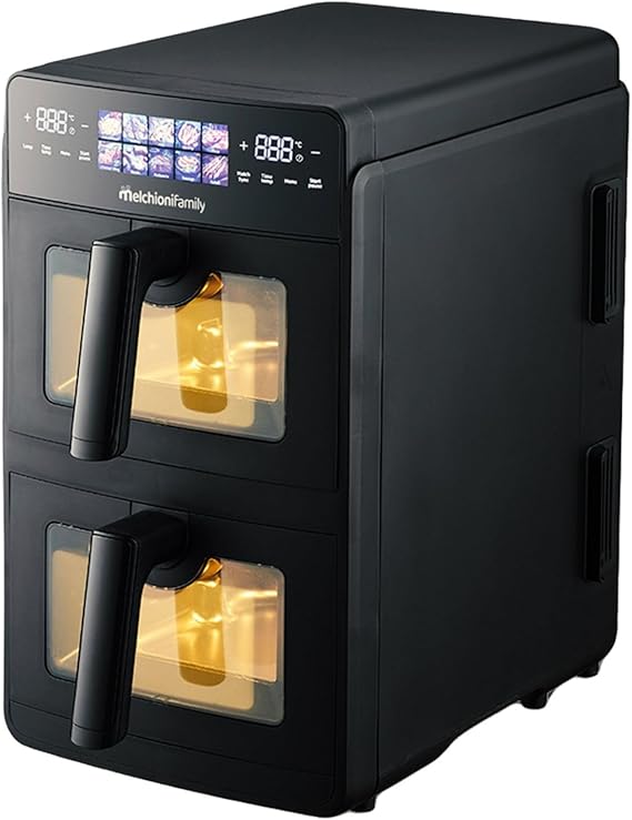 Melchioni Family Friggitrice ad Aria Giulia 10L Doppio Cassetto Potente e Versatile 2.600W alimentazione 220-240V