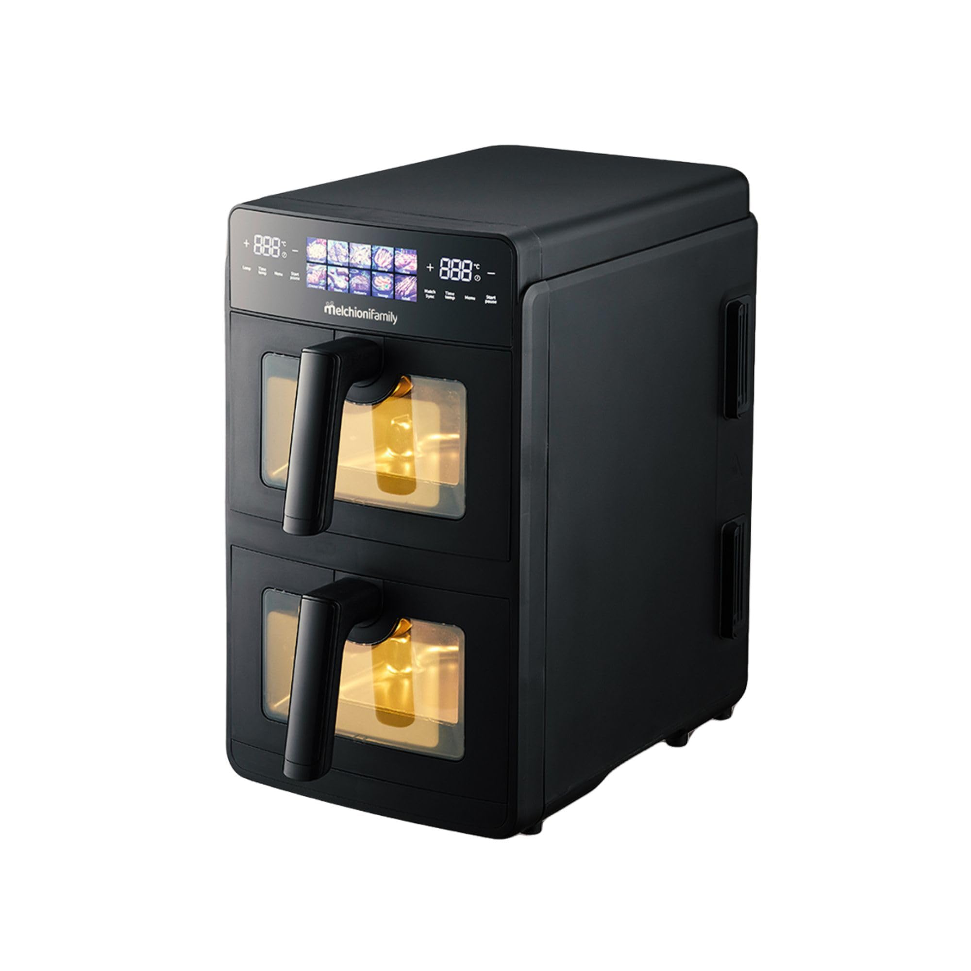 Melchioni Family Giulia Luftfritteuse, 10 l, doppelte Schublade, leistungsstark und vielseitig, 2.600 W, Stromversorgung 220-240 V