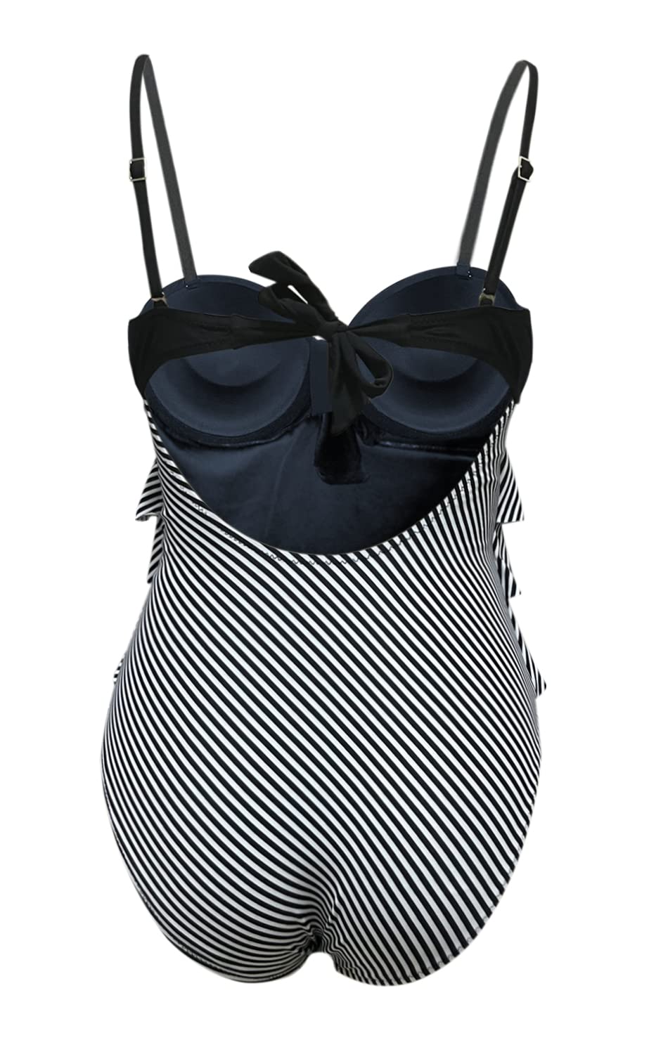 Bañadores Mujer Traje de Baño Una Pieza Reductores Cintura Alta con Volantes Push Up Bañador Halter