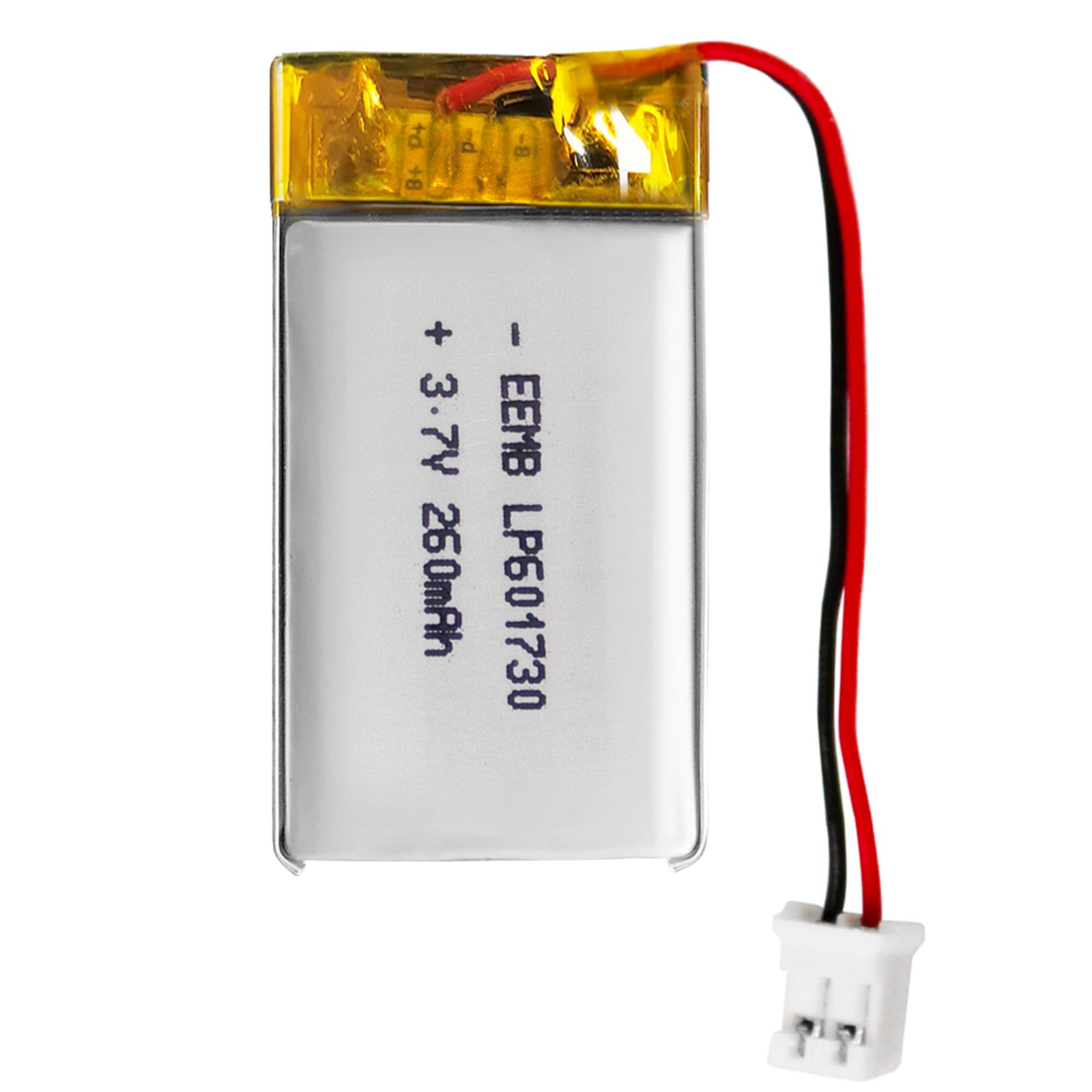 EEMB Lithium Polymer battery 3.7V 260mAh 601730 Lipo Rechargeable Battery Pack with wire JST Connector-confirm device & connector polarity before purchase