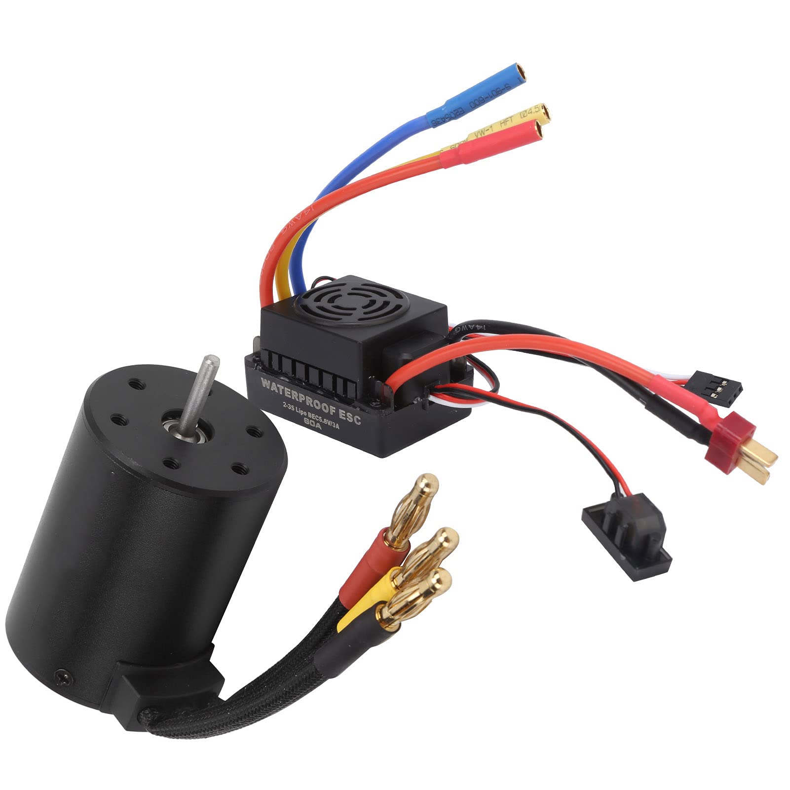 3650 4500KV Conjunto Combinado de Motor sin Escobillas Impermeable de Alta Eficiencia para 1/8 1/10 RC Coche Aleación de Aluminio